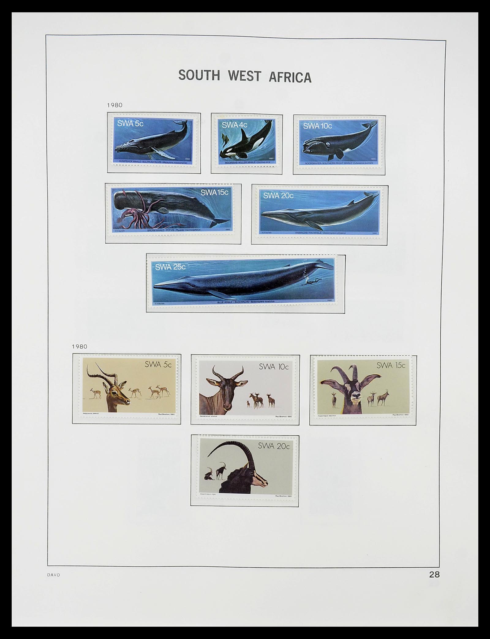 34702 018 - Postzegelverzameling 34702 Zuidwest Afrika/Namibië 1952-2000.