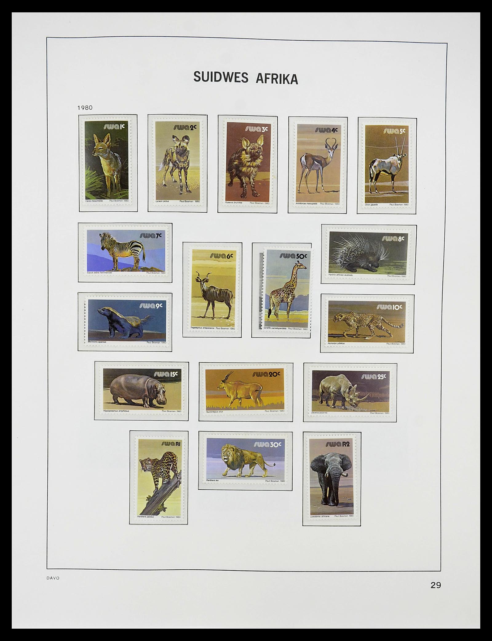 34702 019 - Postzegelverzameling 34702 Zuidwest Afrika/Namibië 1952-2000.