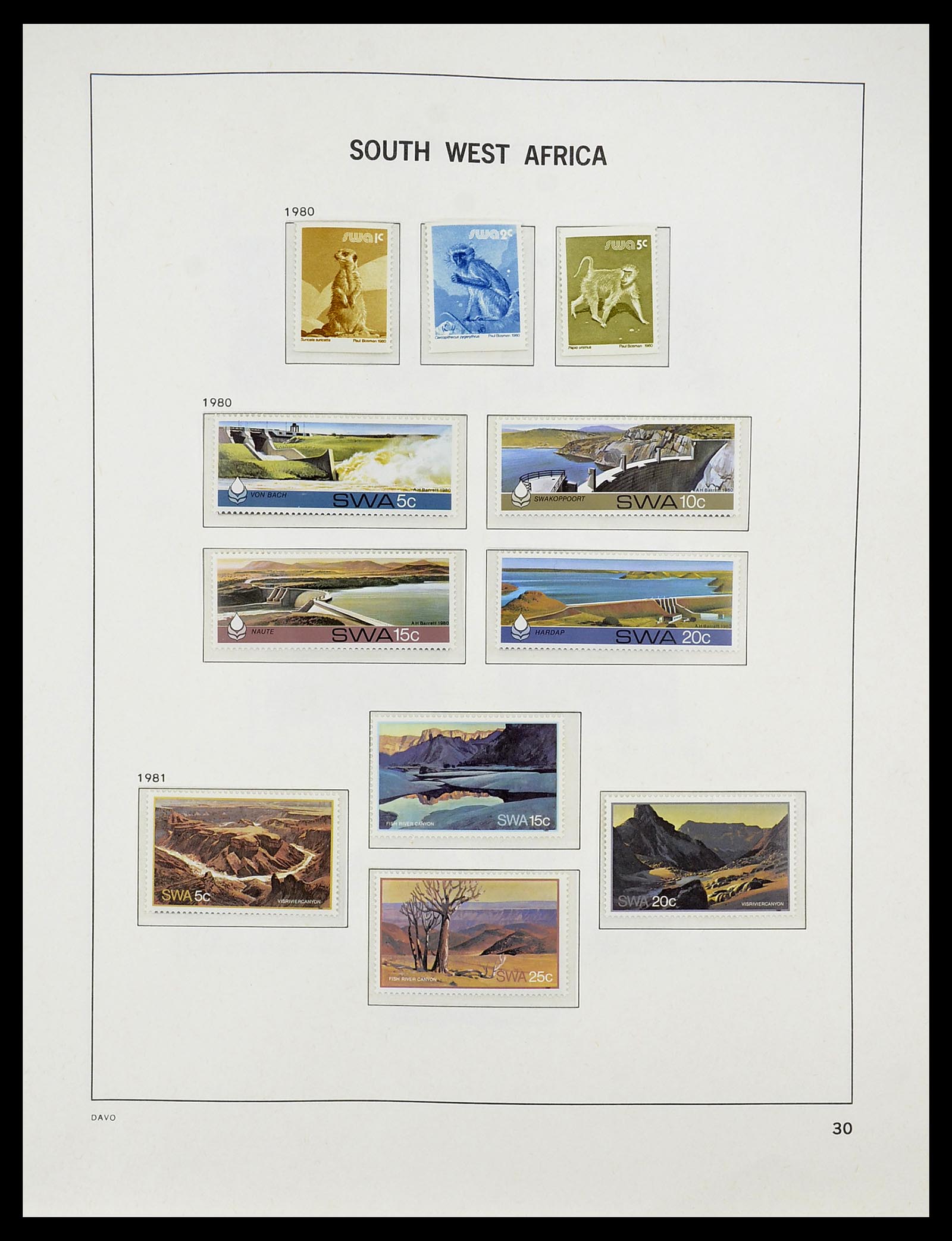34702 020 - Postzegelverzameling 34702 Zuidwest Afrika/Namibië 1952-2000.