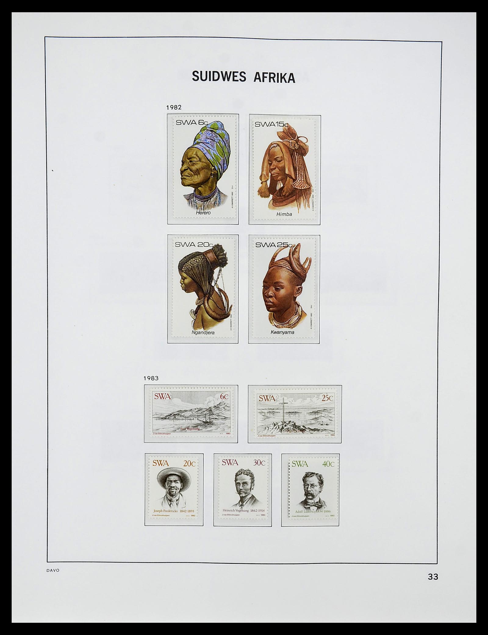 34702 023 - Postzegelverzameling 34702 Zuidwest Afrika/Namibië 1952-2000.