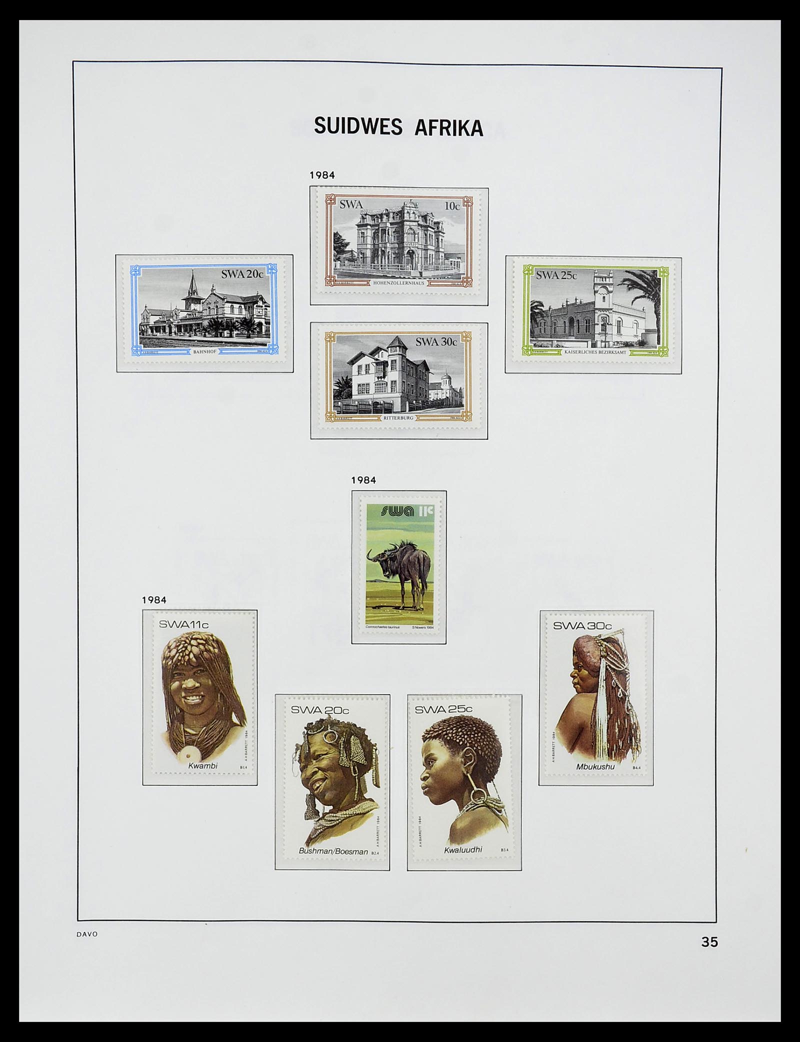 34702 025 - Postzegelverzameling 34702 Zuidwest Afrika/Namibië 1952-2000.