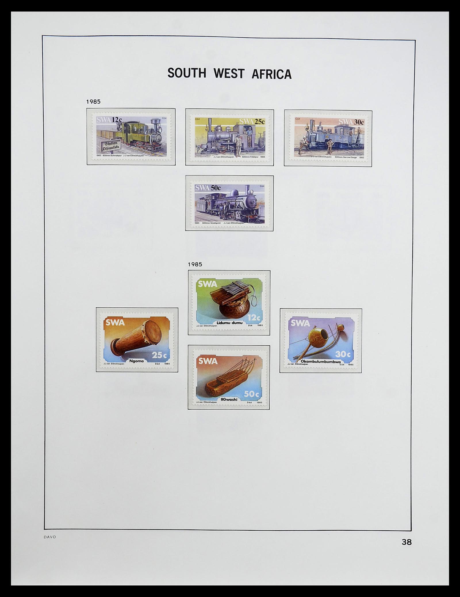 34702 028 - Postzegelverzameling 34702 Zuidwest Afrika/Namibië 1952-2000.