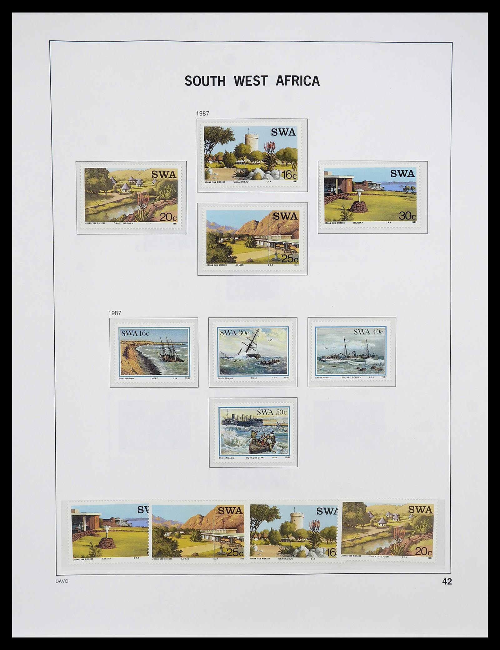 34702 033 - Postzegelverzameling 34702 Zuidwest Afrika/Namibië 1952-2000.
