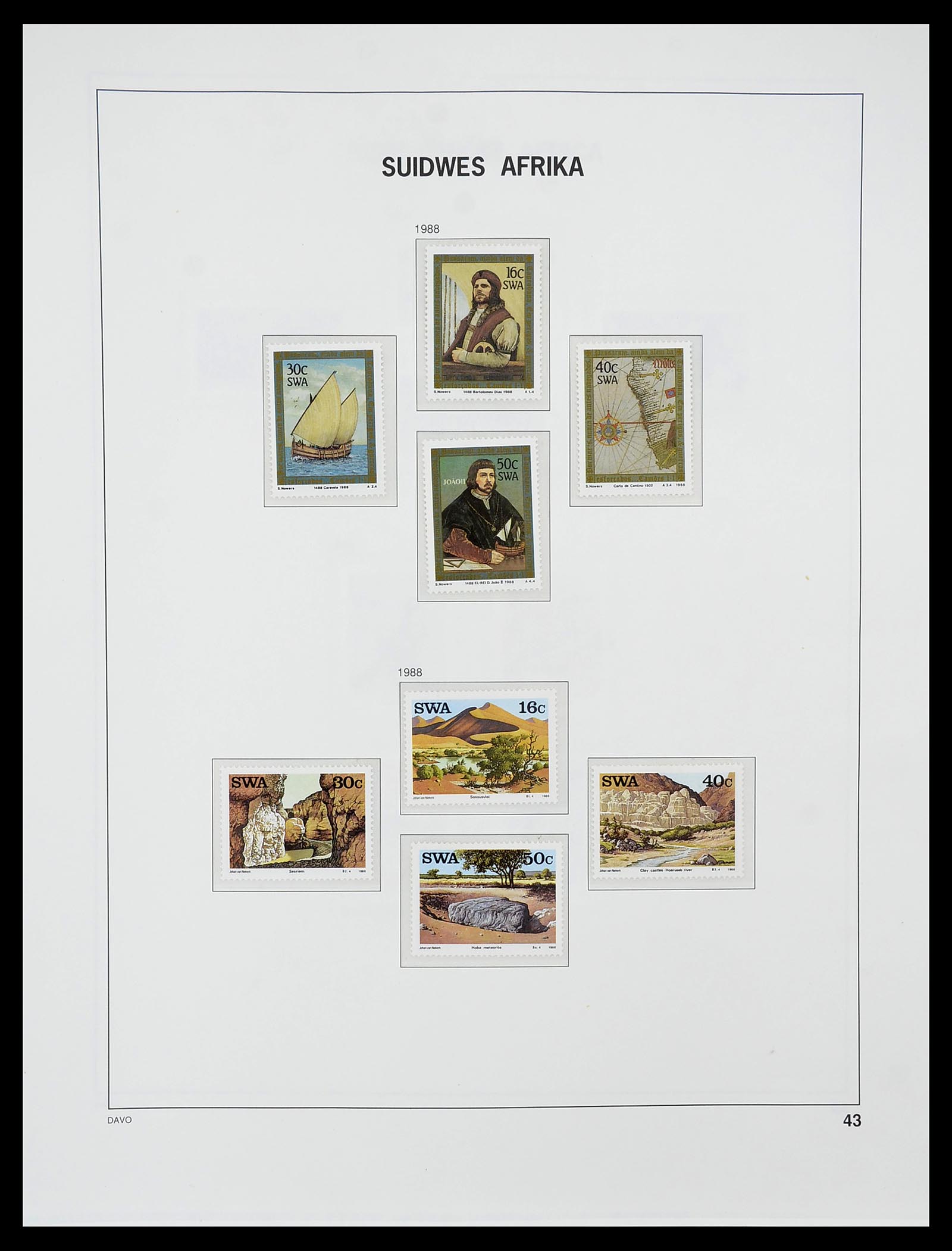 34702 035 - Postzegelverzameling 34702 Zuidwest Afrika/Namibië 1952-2000.
