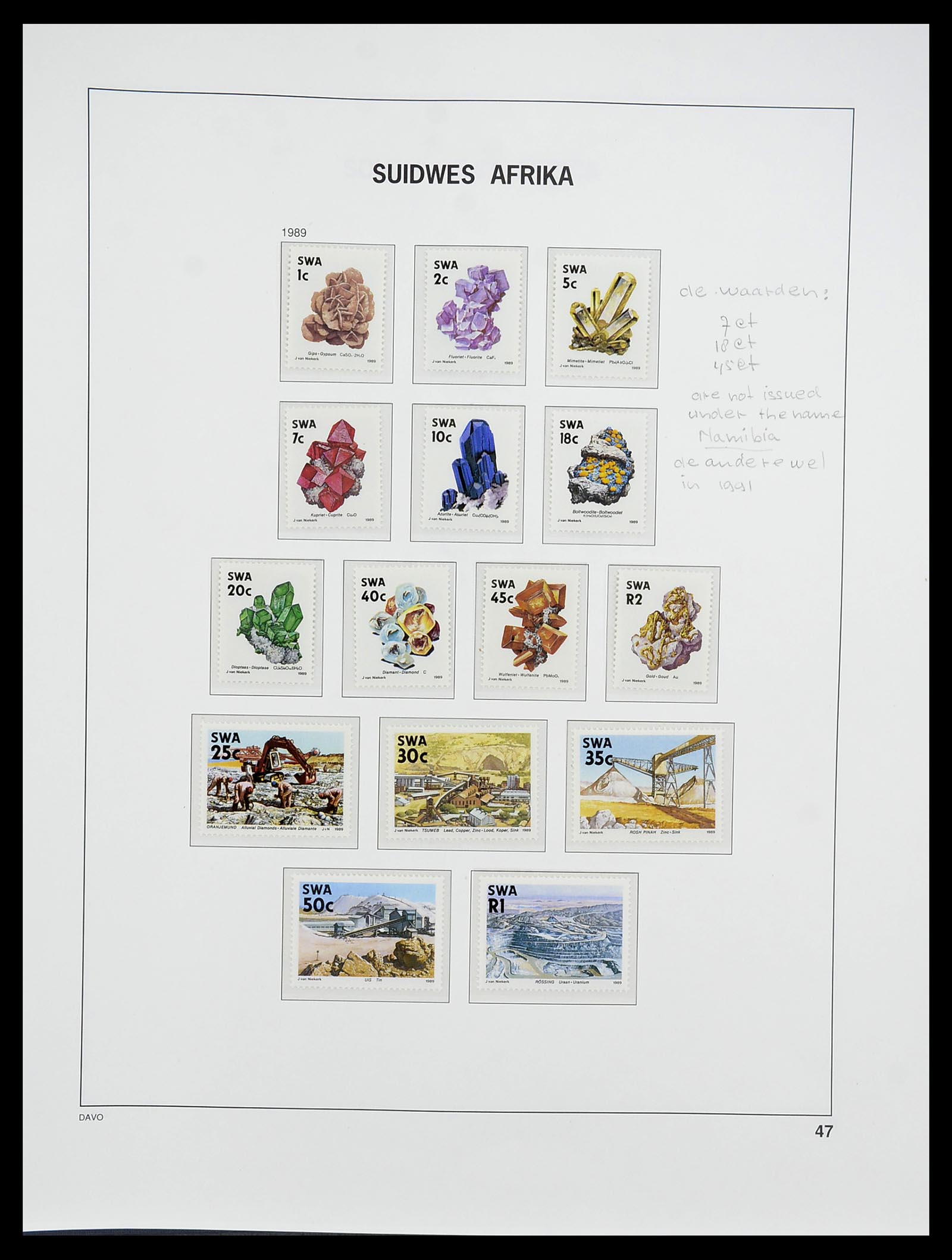 34702 039 - Postzegelverzameling 34702 Zuidwest Afrika/Namibië 1952-2000.