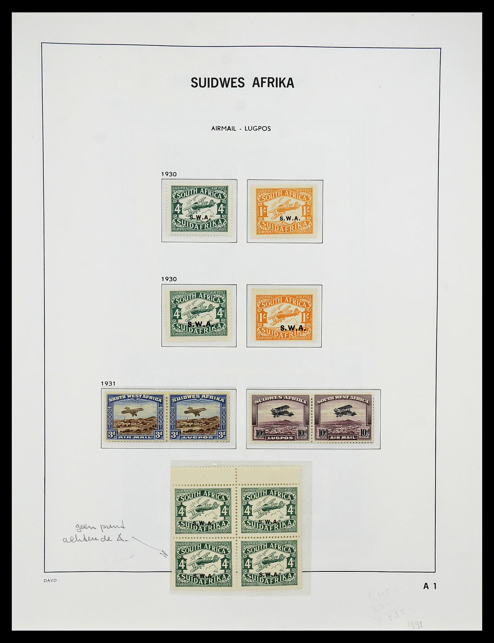 34702 042 - Postzegelverzameling 34702 Zuidwest Afrika/Namibië 1952-2000.