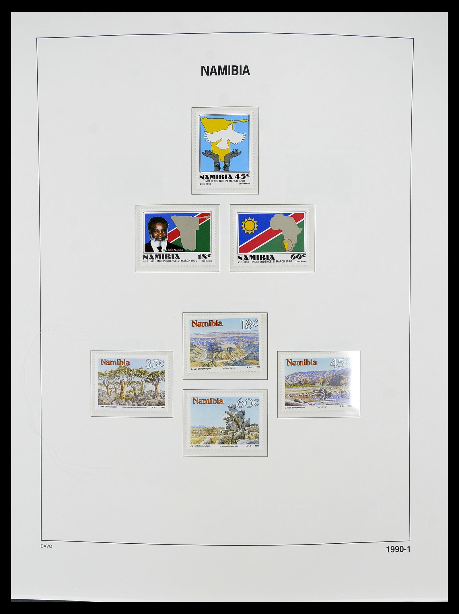 34702 052 - Postzegelverzameling 34702 Zuidwest Afrika/Namibië 1952-2000.