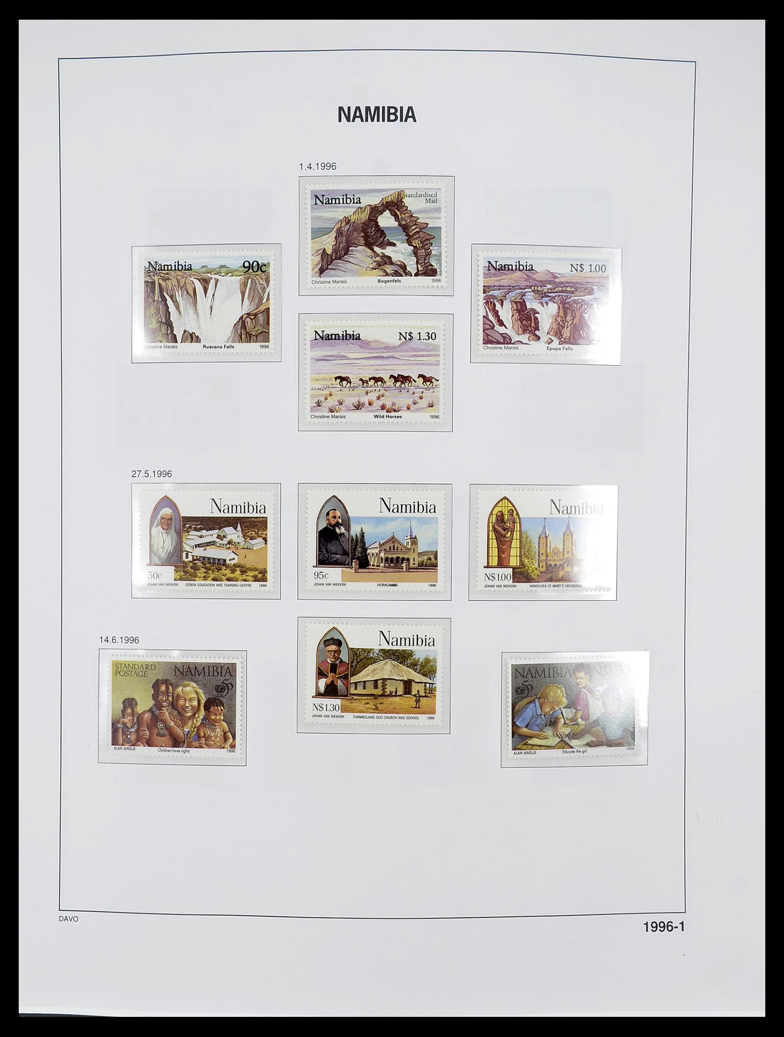 34702 066 - Postzegelverzameling 34702 Zuidwest Afrika/Namibië 1952-2000.