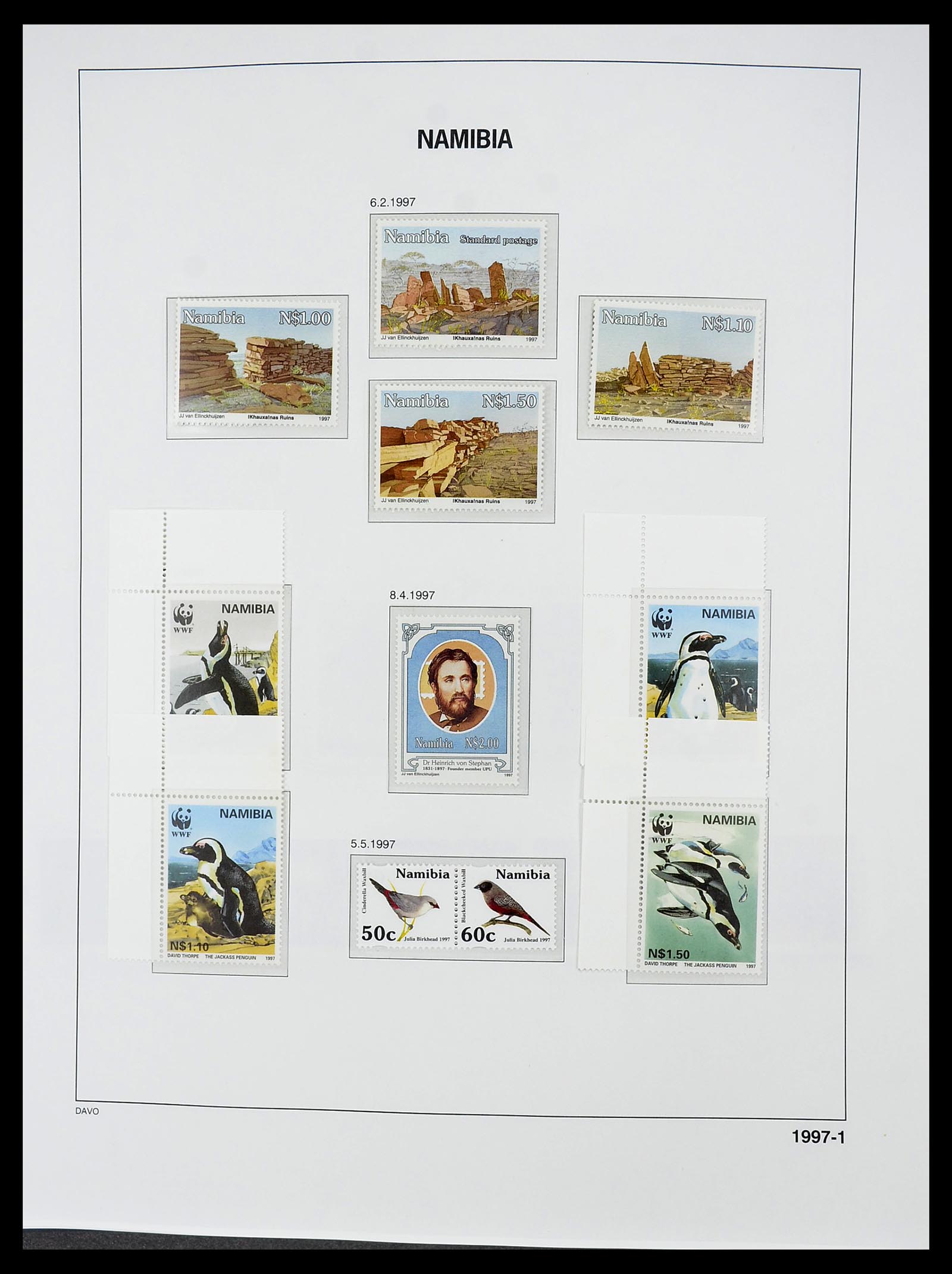 34702 068 - Postzegelverzameling 34702 Zuidwest Afrika/Namibië 1952-2000.