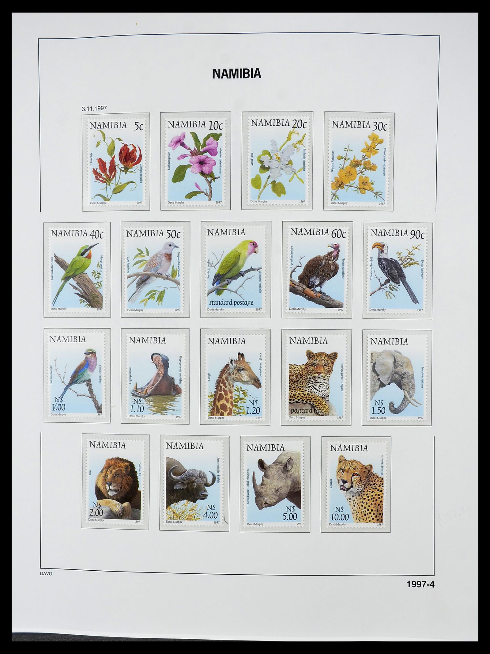 34702 071 - Postzegelverzameling 34702 Zuidwest Afrika/Namibië 1952-2000.