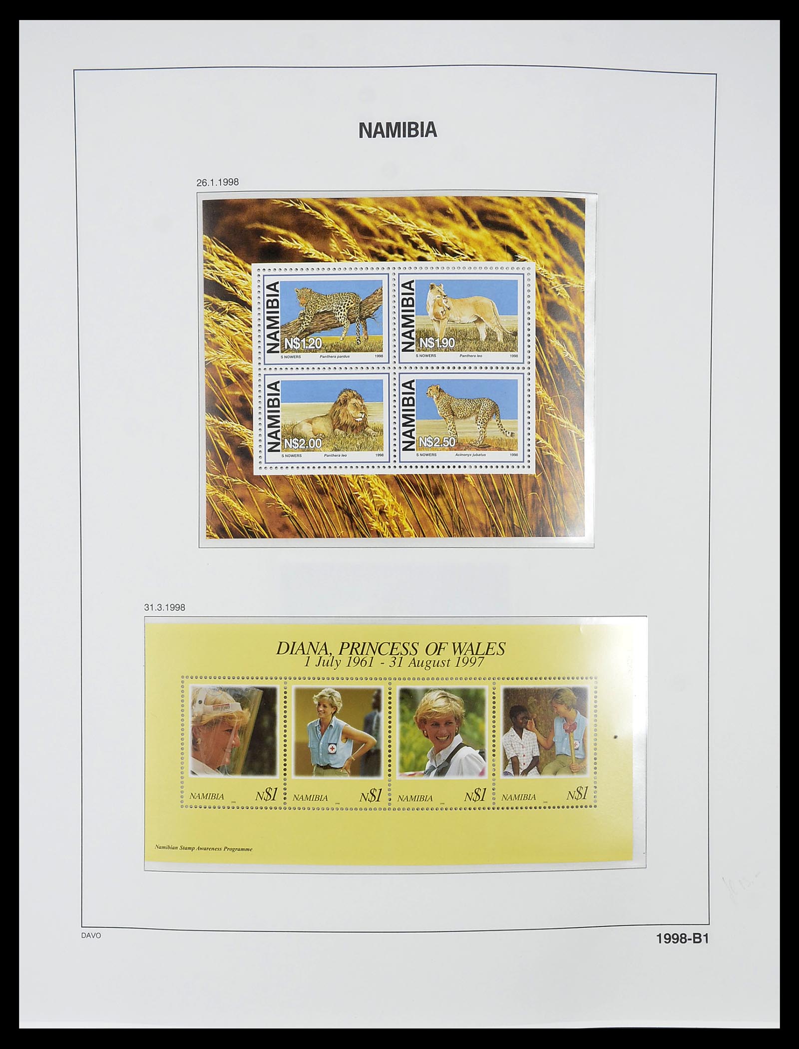 34702 092 - Postzegelverzameling 34702 Zuidwest Afrika/Namibië 1952-2000.