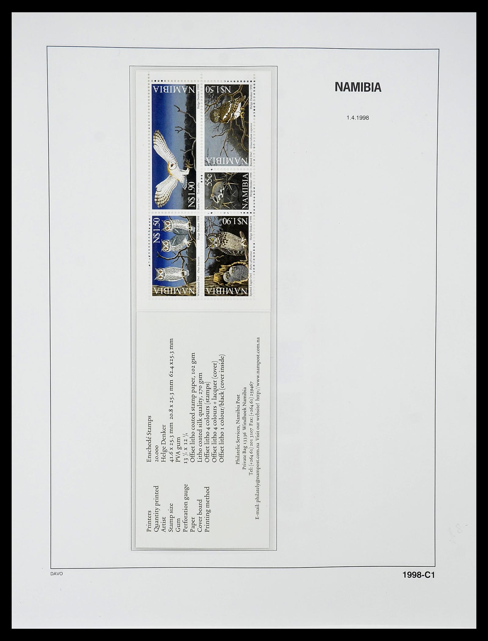 34702 102 - Postzegelverzameling 34702 Zuidwest Afrika/Namibië 1952-2000.