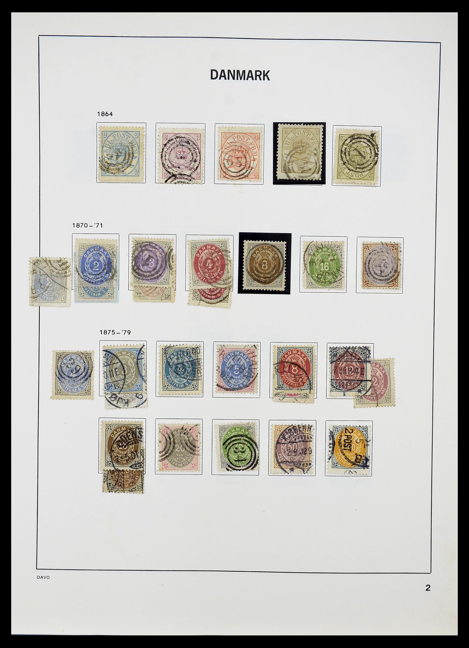 34704 002 - Postzegelverzameling 34704 Denemarken 1851-1985.