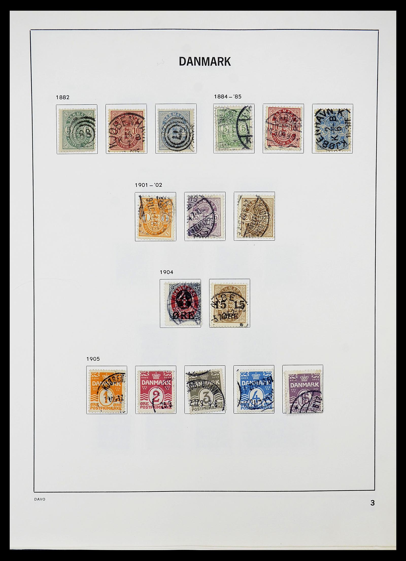 34704 003 - Postzegelverzameling 34704 Denemarken 1851-1985.