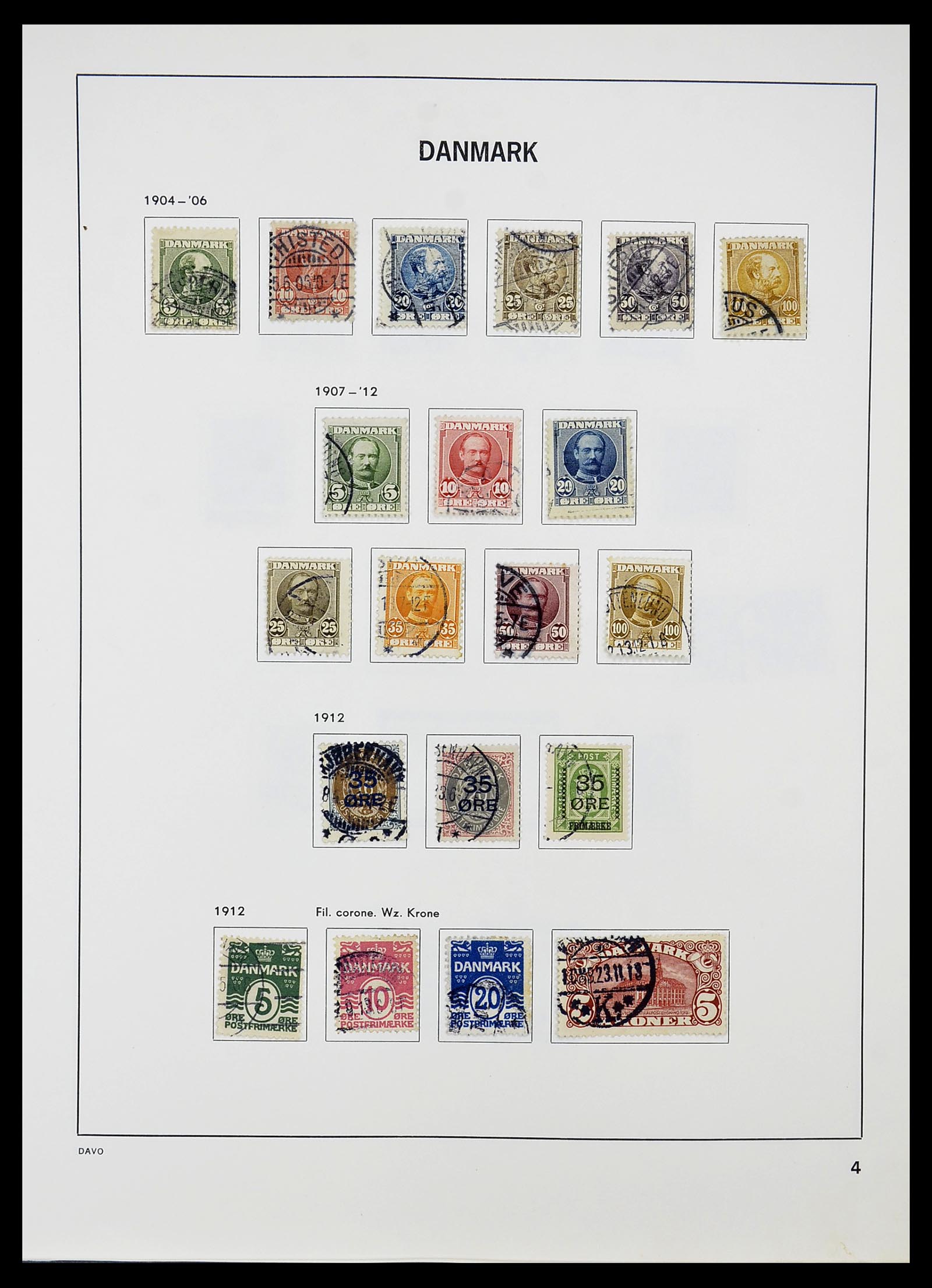 34704 004 - Postzegelverzameling 34704 Denemarken 1851-1985.