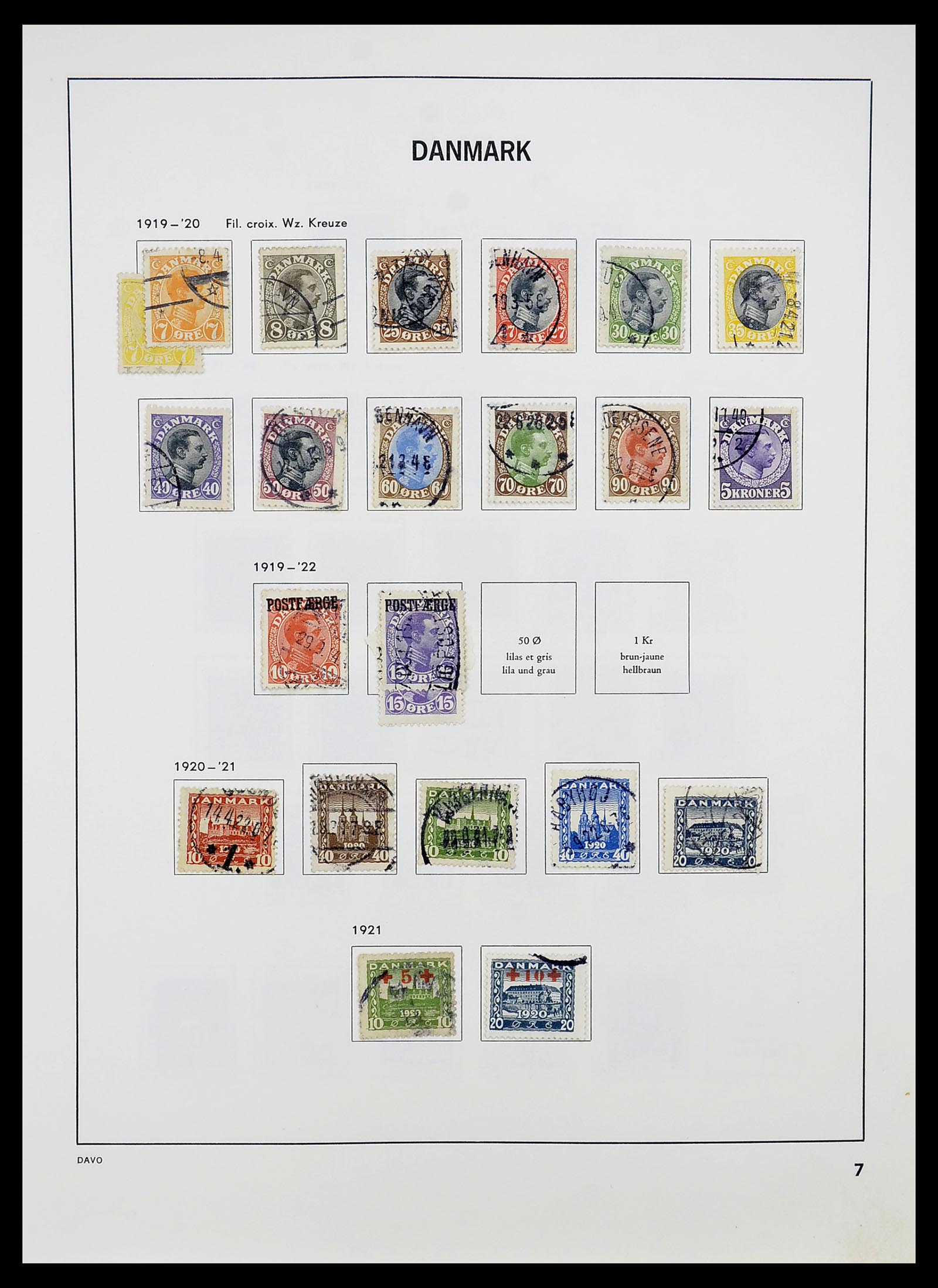 34704 007 - Postzegelverzameling 34704 Denemarken 1851-1985.