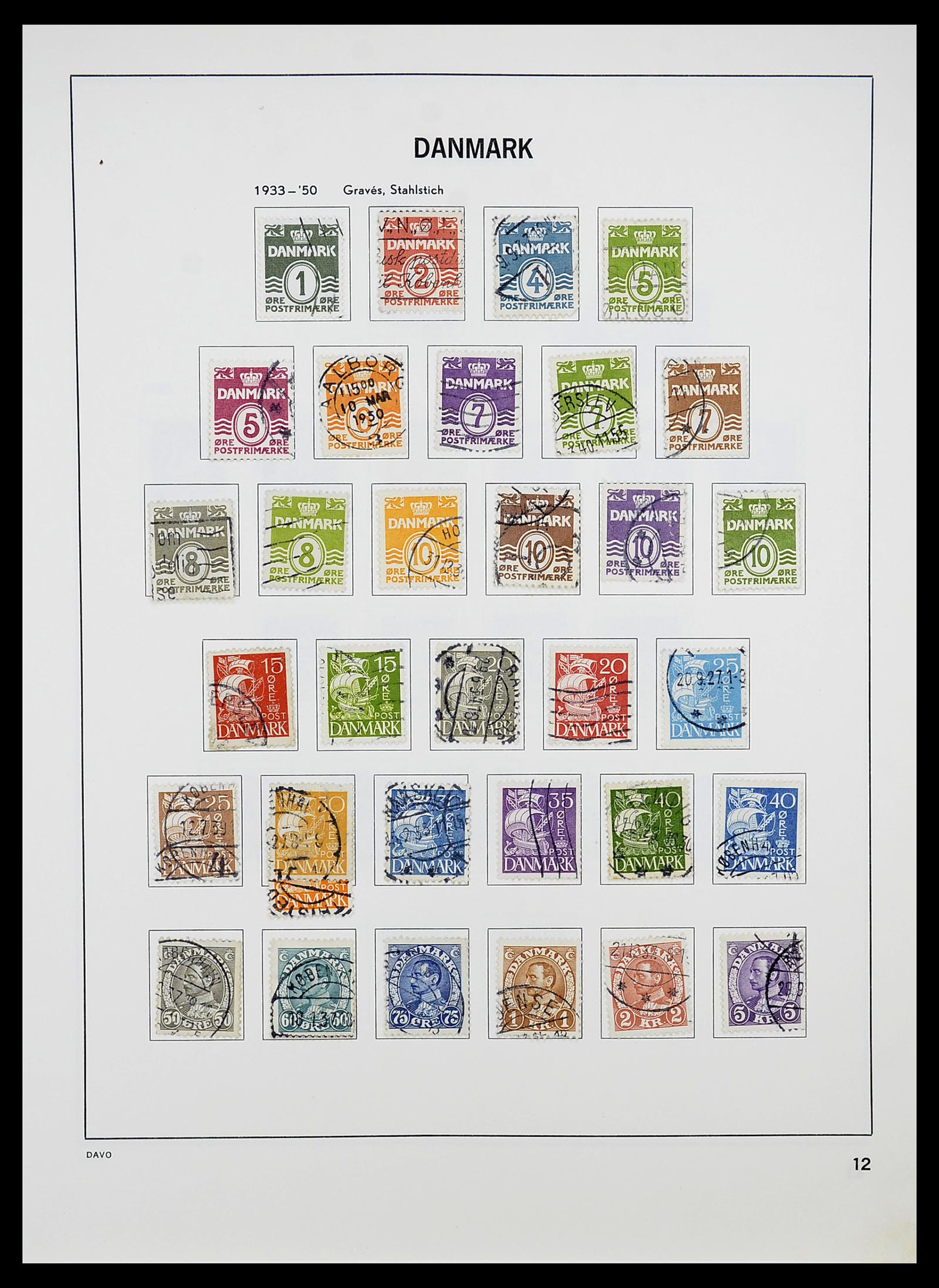 34704 012 - Postzegelverzameling 34704 Denemarken 1851-1985.