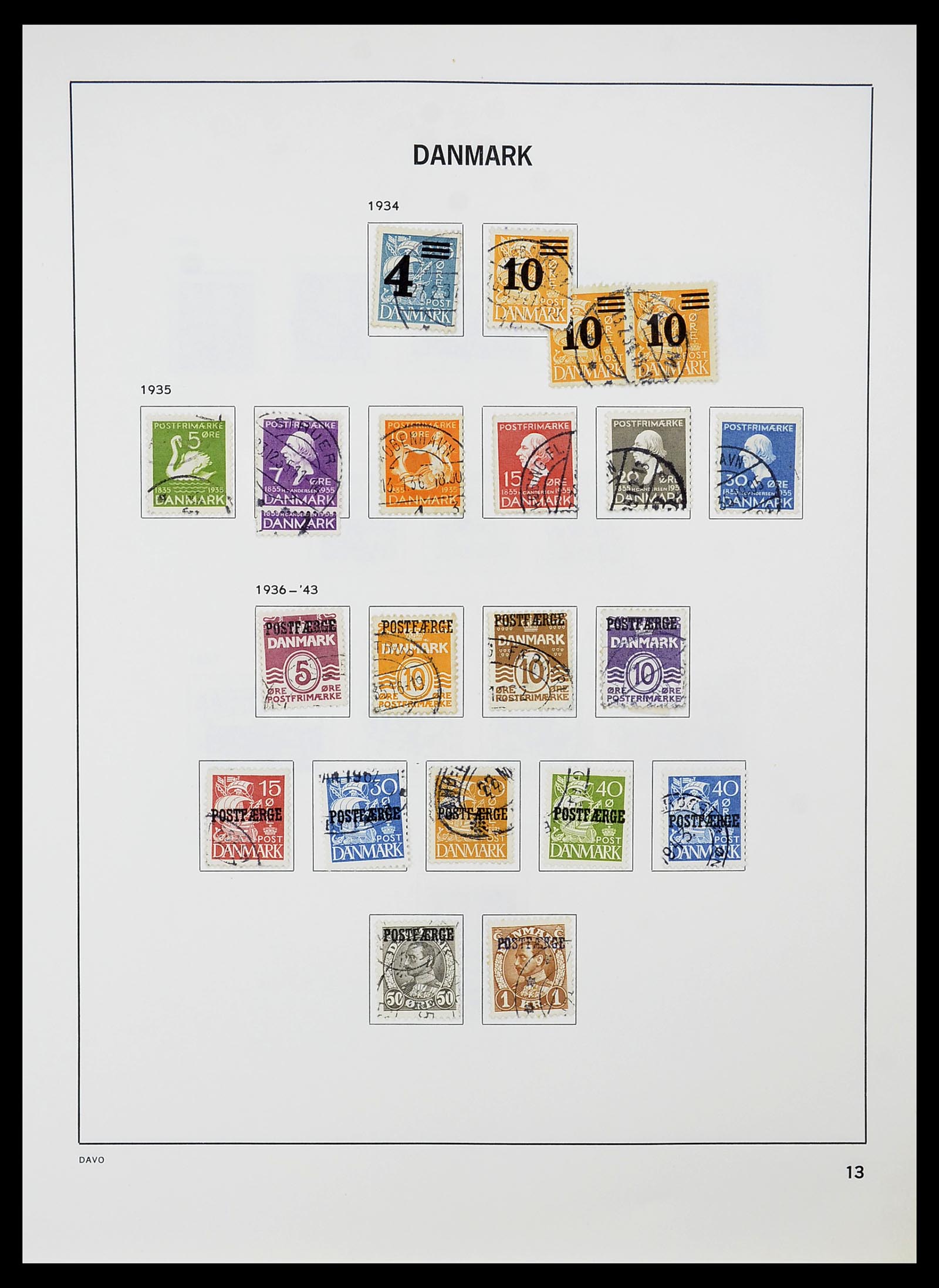 34704 013 - Postzegelverzameling 34704 Denemarken 1851-1985.