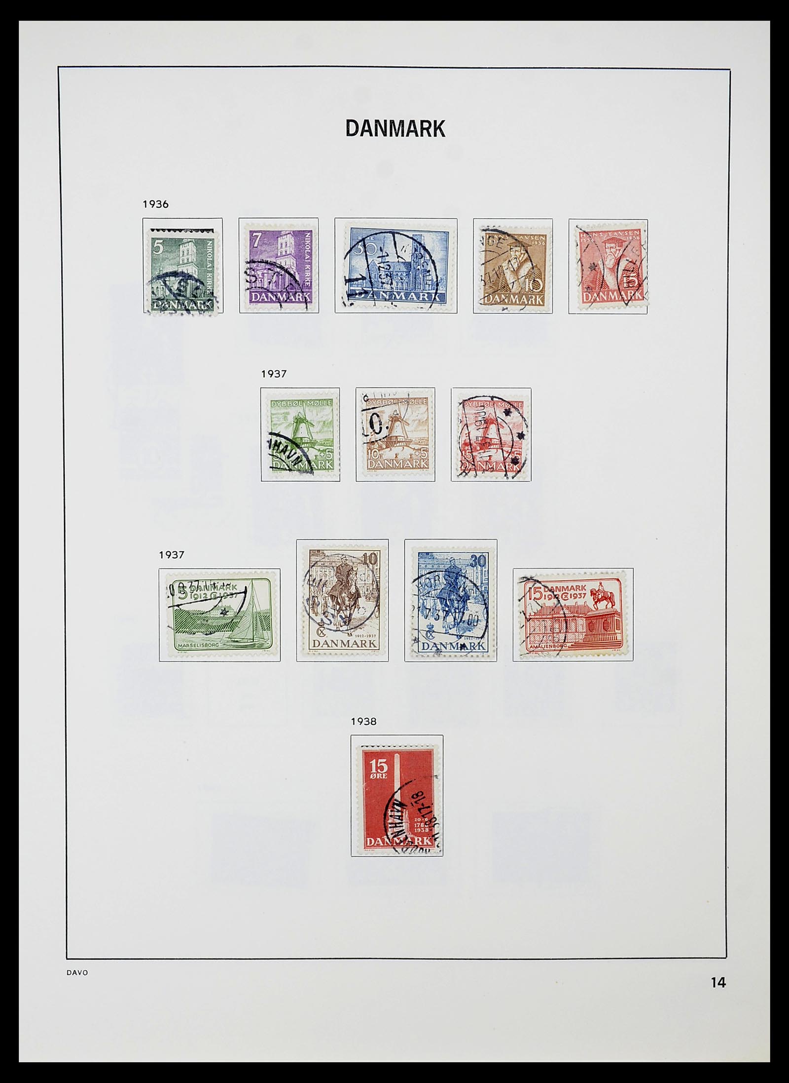 34704 014 - Postzegelverzameling 34704 Denemarken 1851-1985.