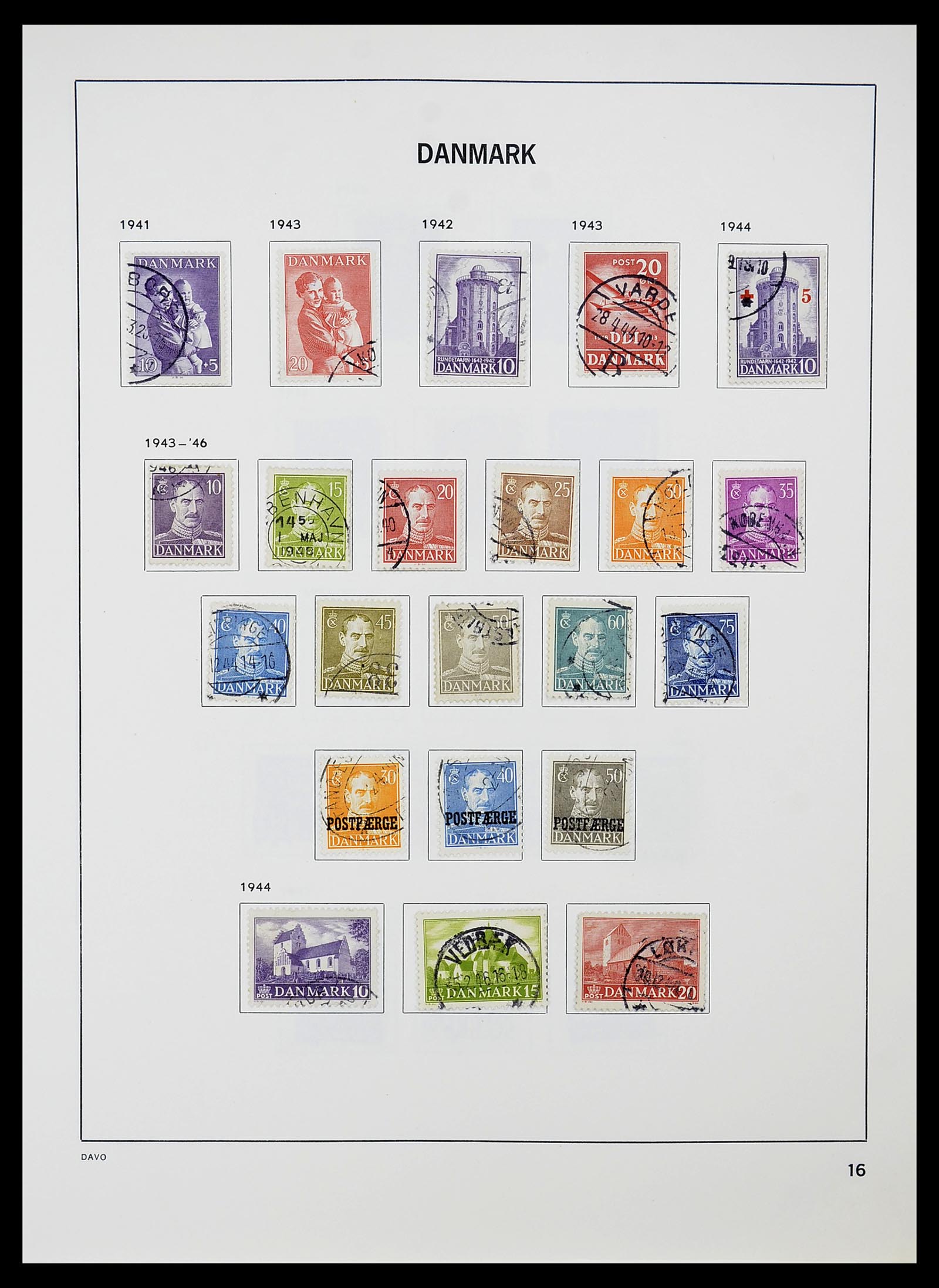 34704 016 - Postzegelverzameling 34704 Denemarken 1851-1985.