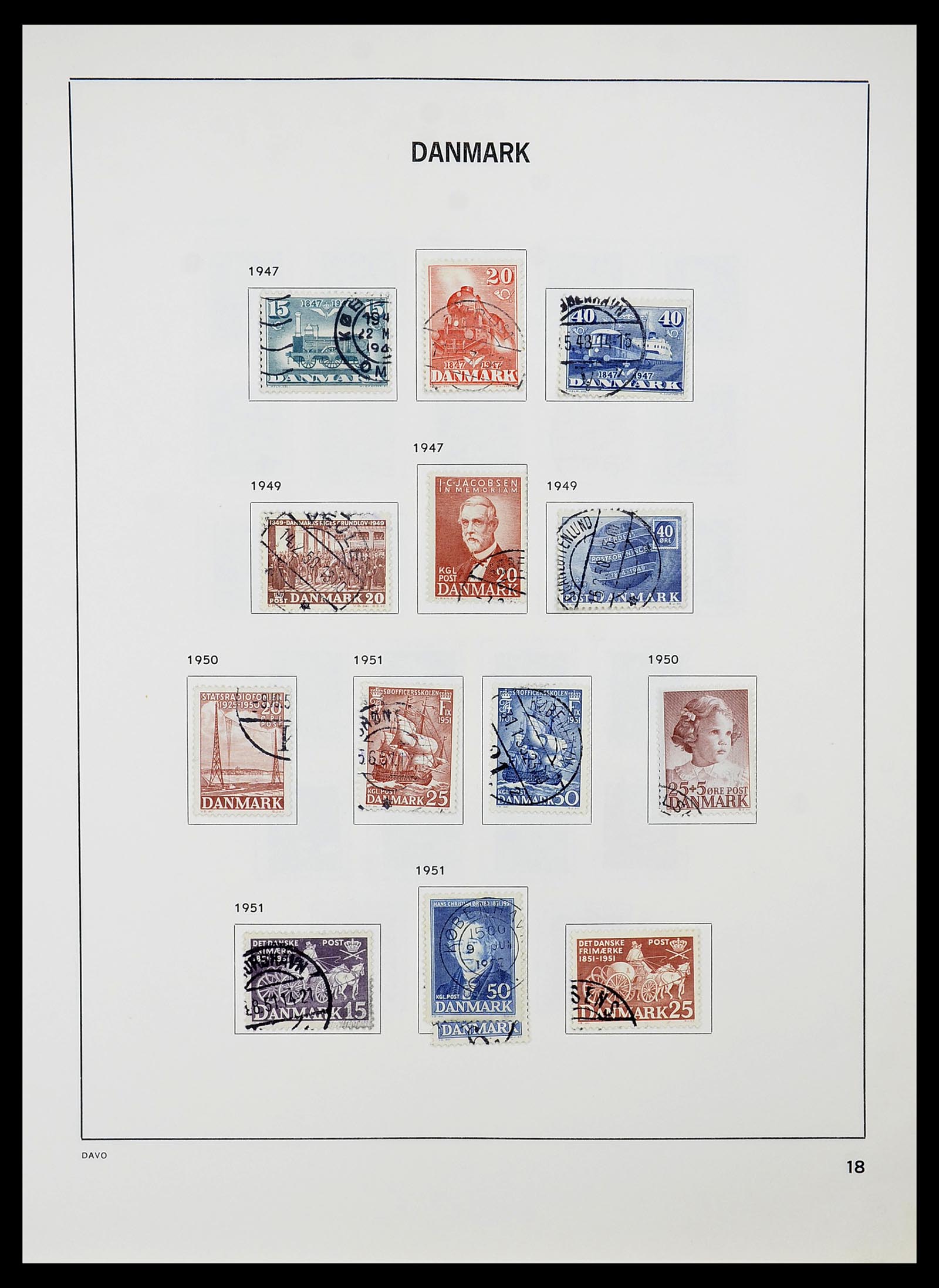 34704 018 - Postzegelverzameling 34704 Denemarken 1851-1985.
