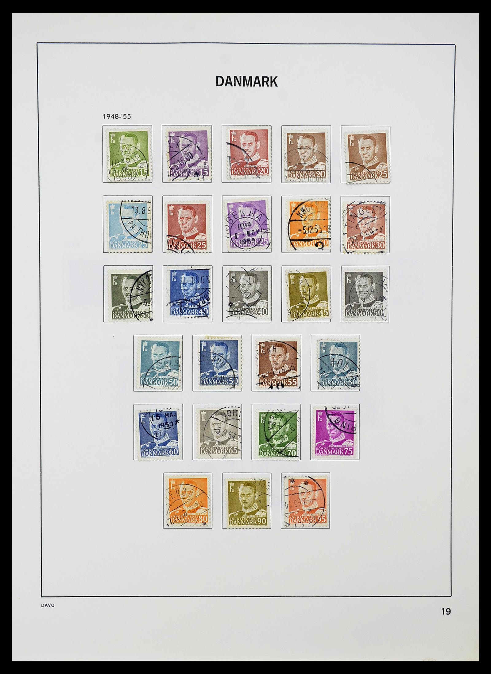 34704 019 - Postzegelverzameling 34704 Denemarken 1851-1985.