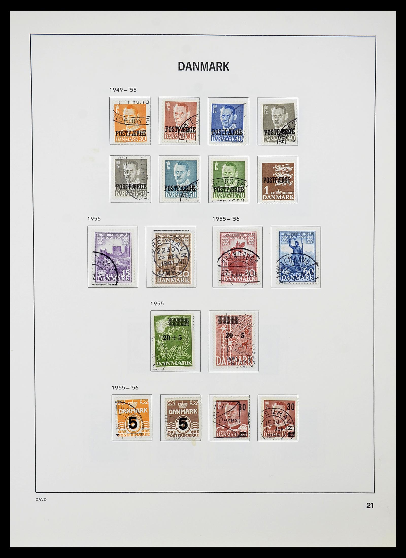34704 021 - Postzegelverzameling 34704 Denemarken 1851-1985.