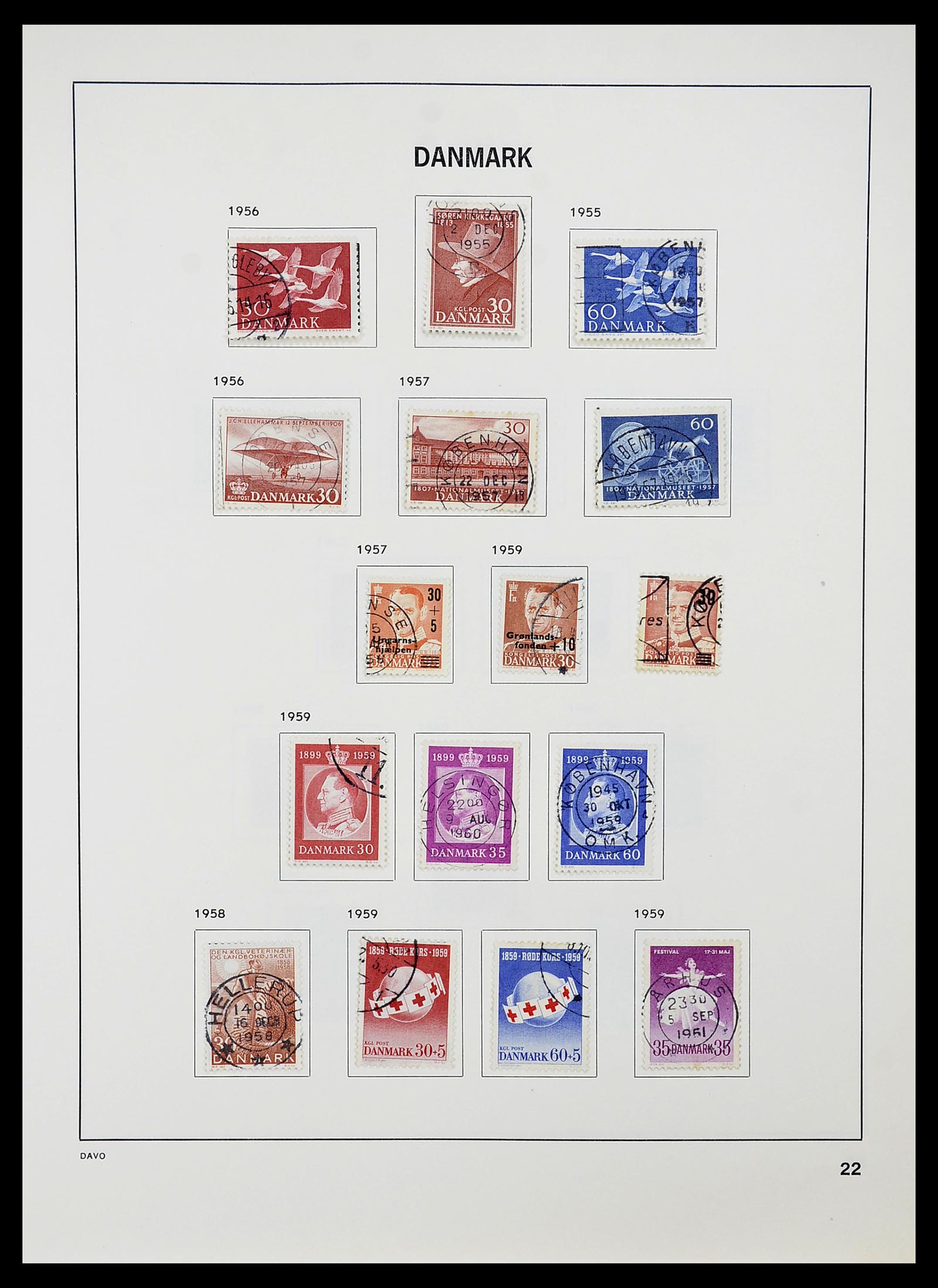 34704 022 - Postzegelverzameling 34704 Denemarken 1851-1985.