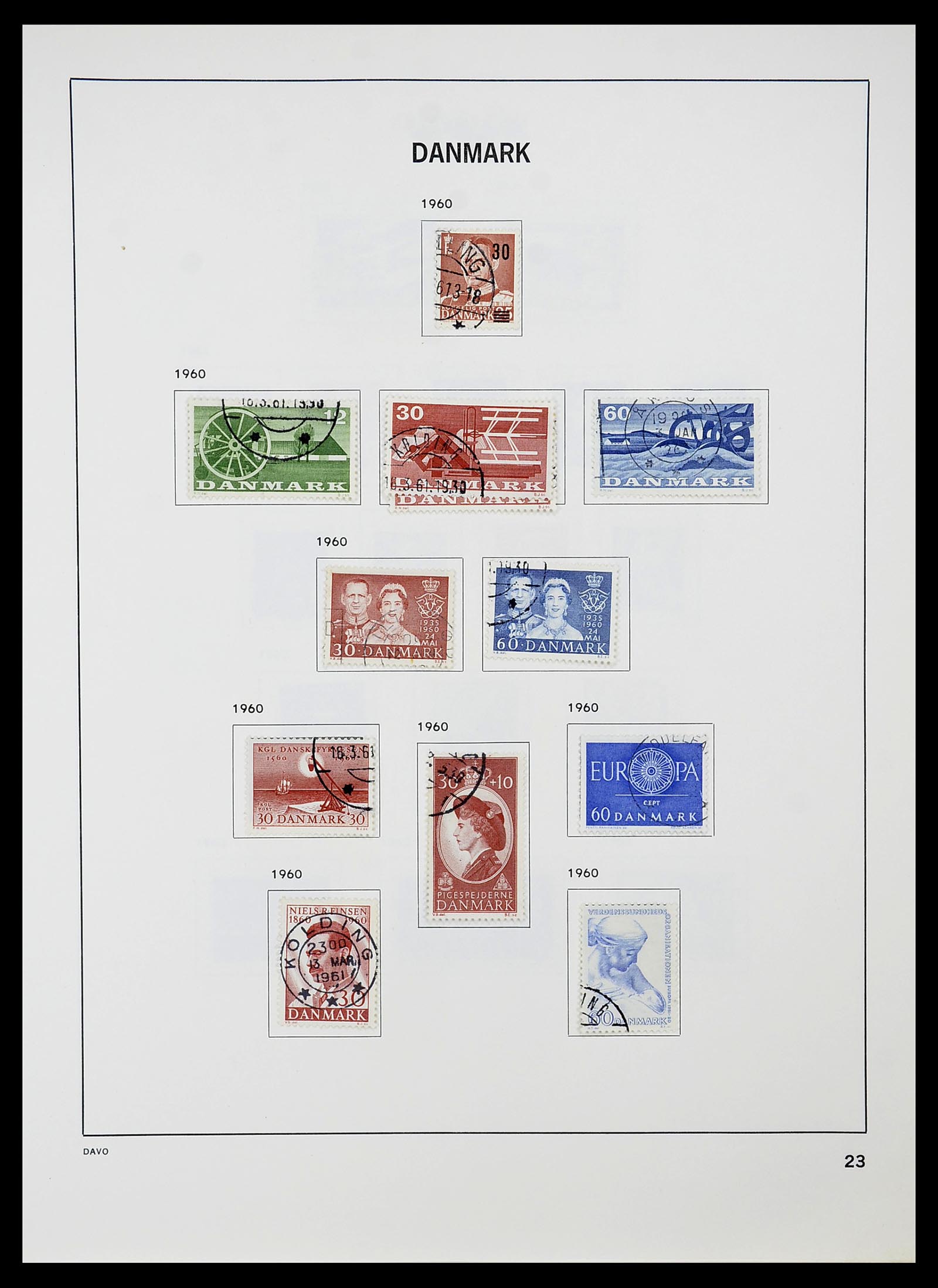 34704 023 - Postzegelverzameling 34704 Denemarken 1851-1985.