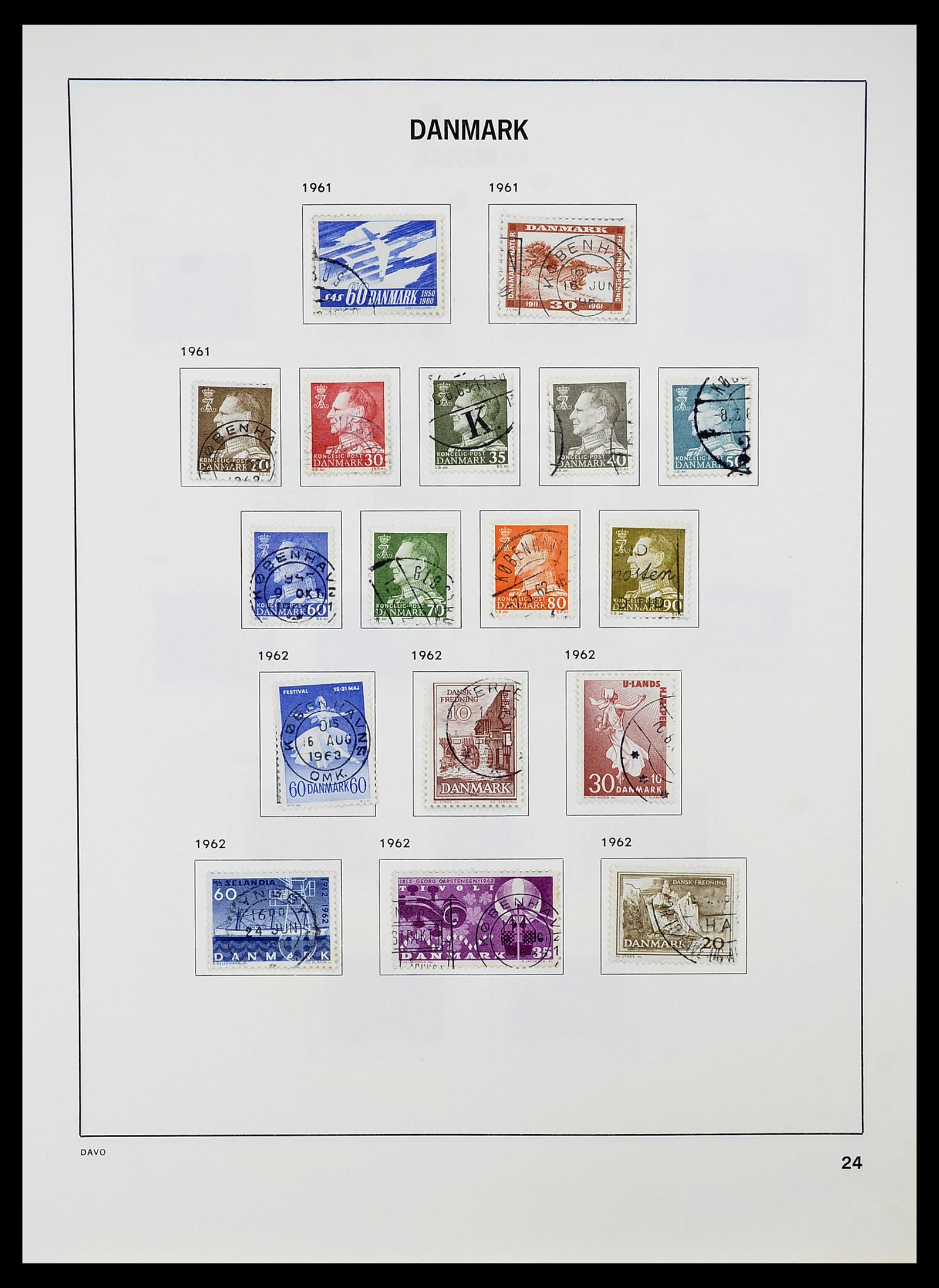 34704 024 - Postzegelverzameling 34704 Denemarken 1851-1985.