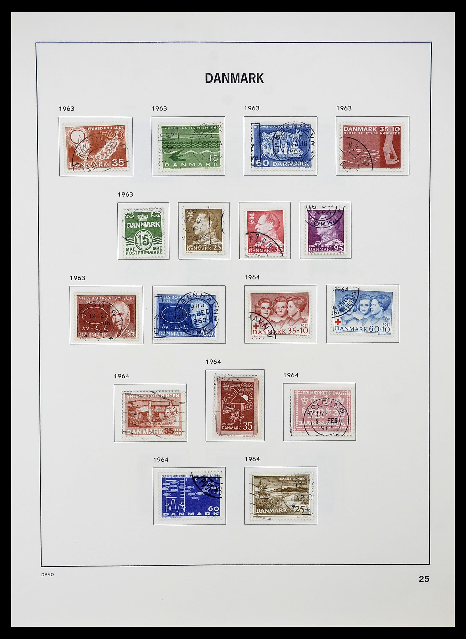 34704 025 - Postzegelverzameling 34704 Denemarken 1851-1985.
