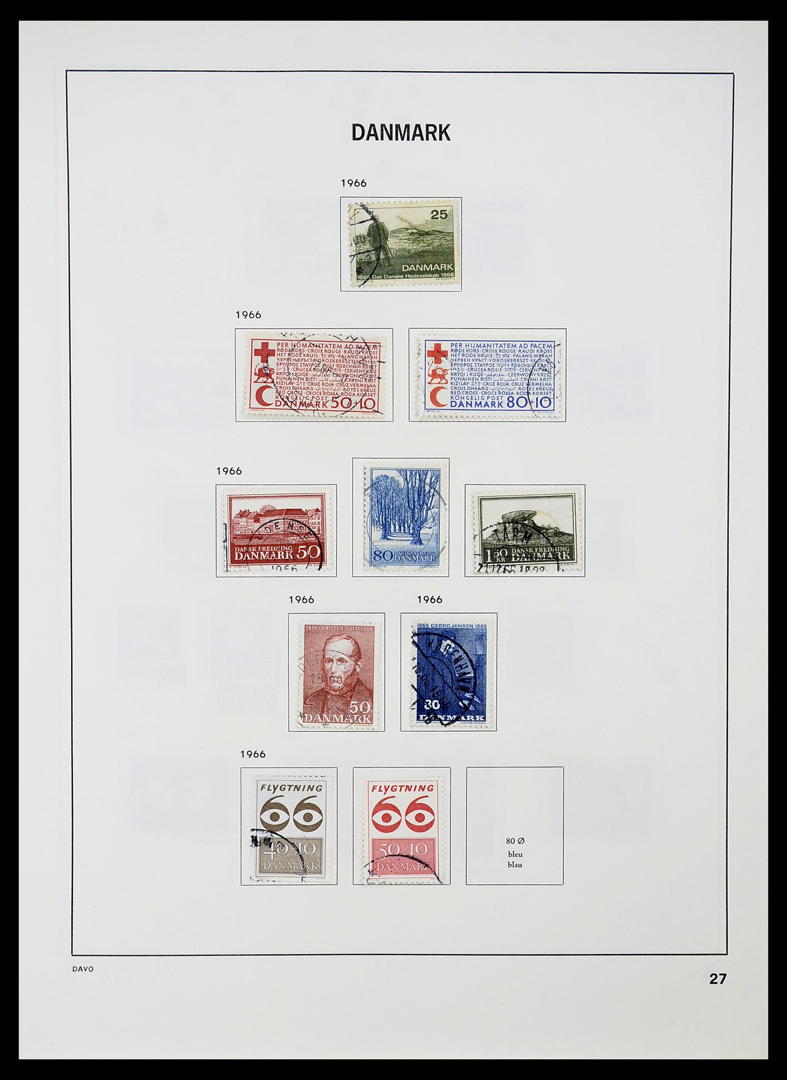 34704 027 - Postzegelverzameling 34704 Denemarken 1851-1985.