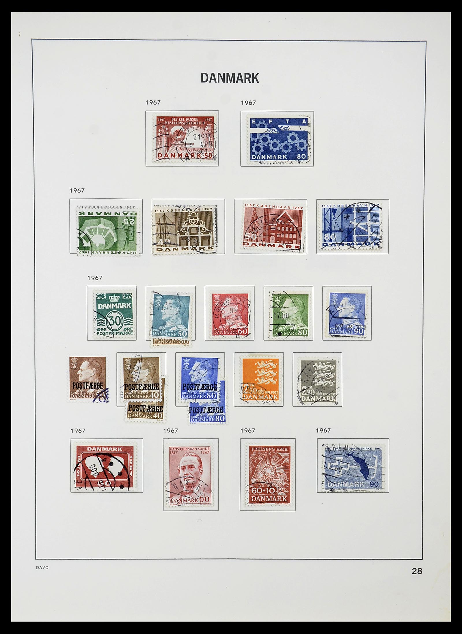34704 028 - Postzegelverzameling 34704 Denemarken 1851-1985.