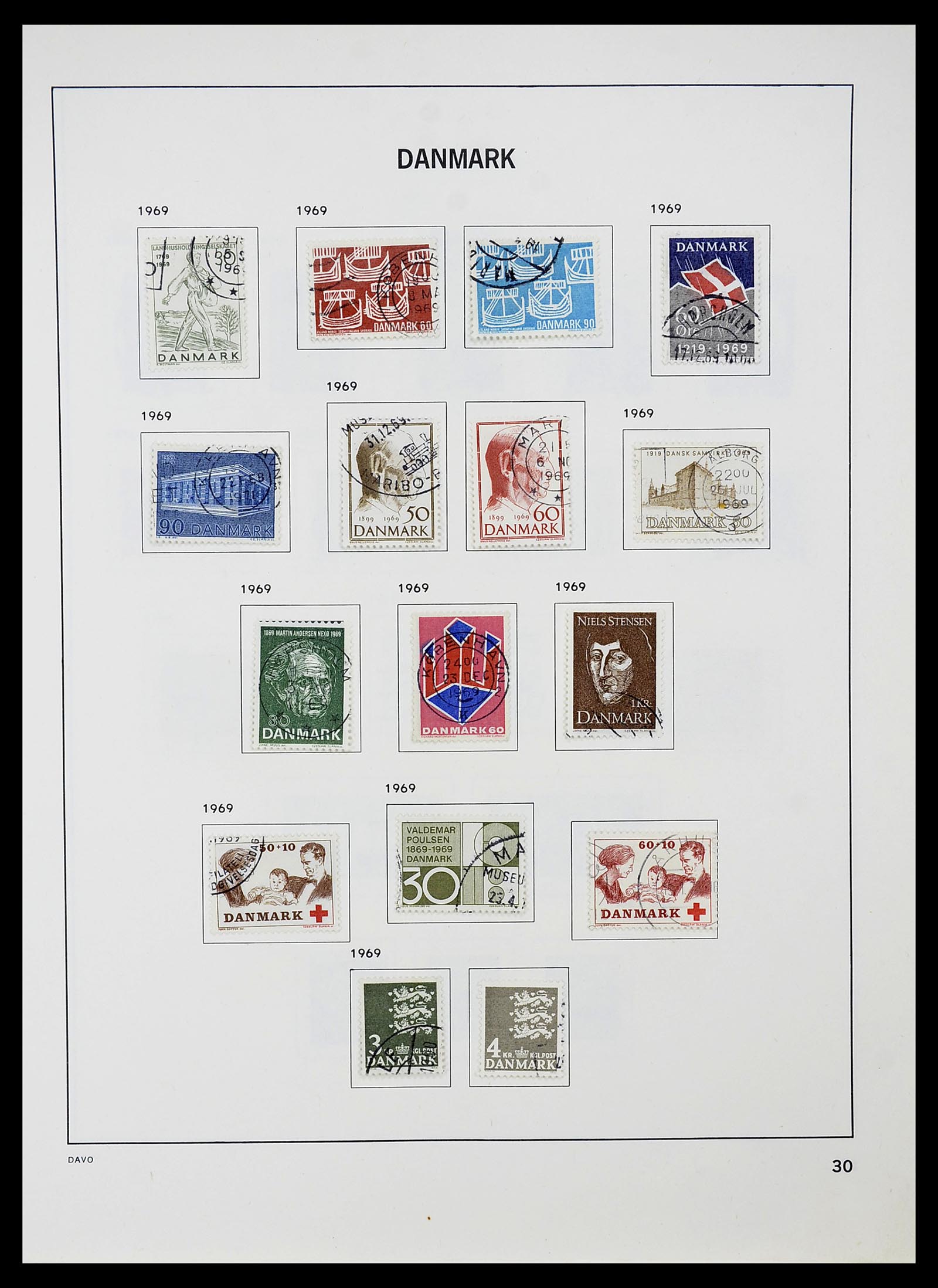 34704 030 - Postzegelverzameling 34704 Denemarken 1851-1985.