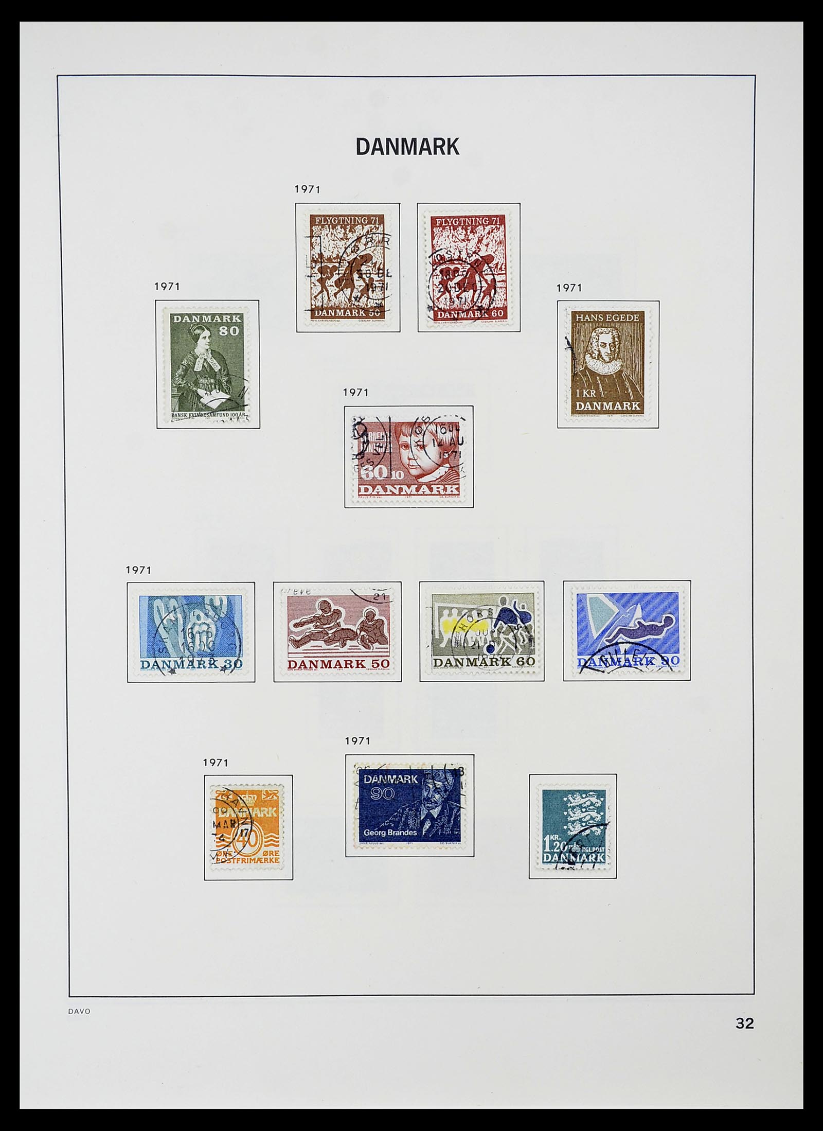 34704 032 - Postzegelverzameling 34704 Denemarken 1851-1985.