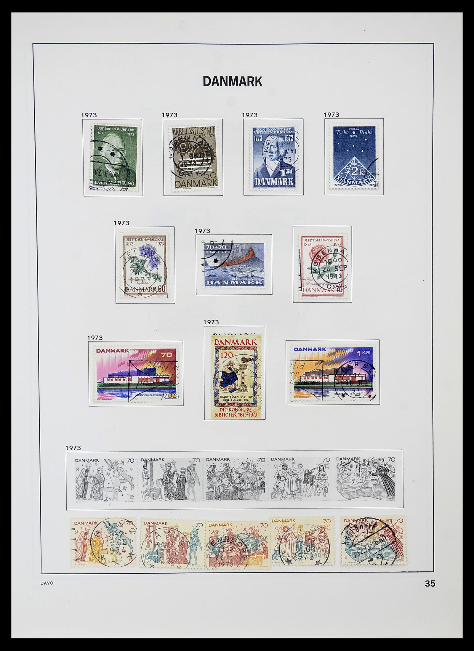 34704 035 - Postzegelverzameling 34704 Denemarken 1851-1985.
