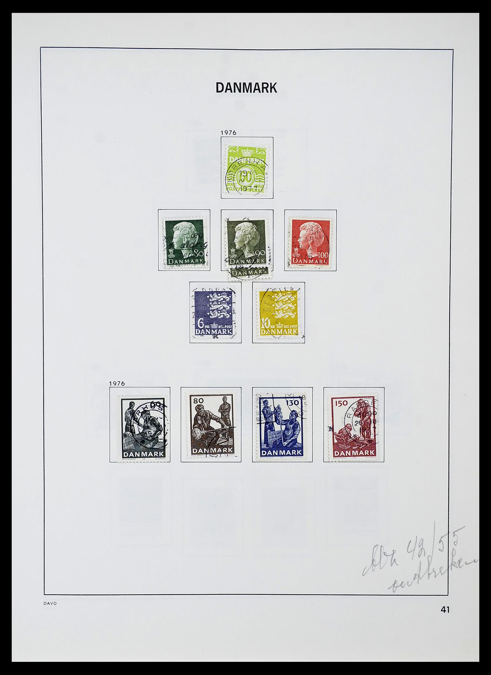 34704 041 - Postzegelverzameling 34704 Denemarken 1851-1985.