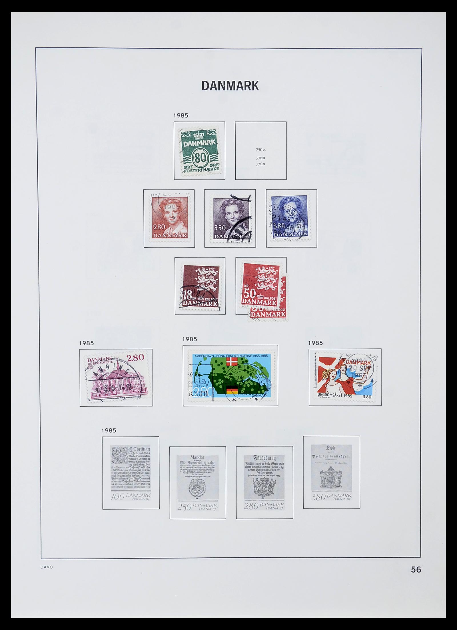 34704 042 - Postzegelverzameling 34704 Denemarken 1851-1985.