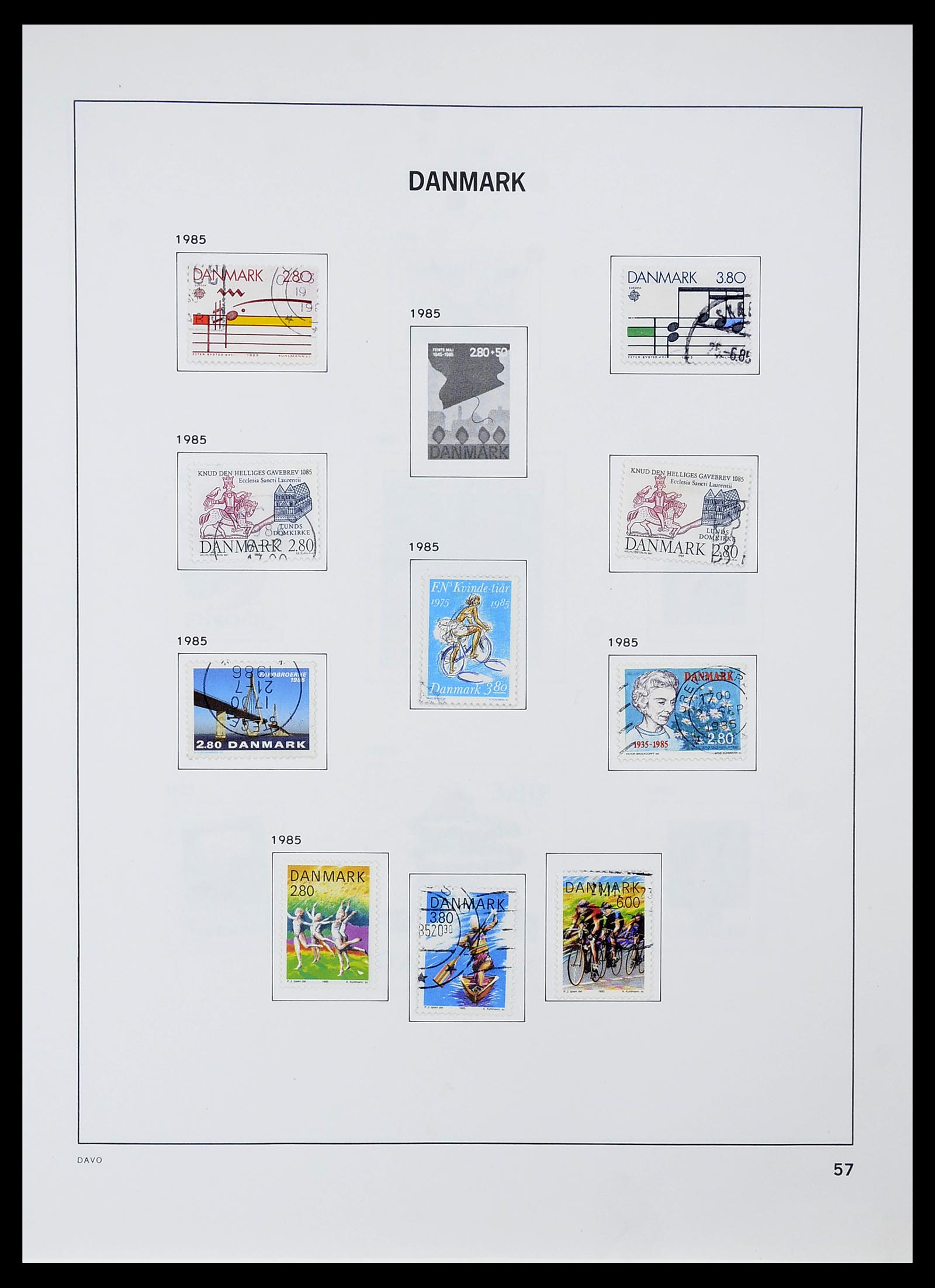 34704 043 - Postzegelverzameling 34704 Denemarken 1851-1985.