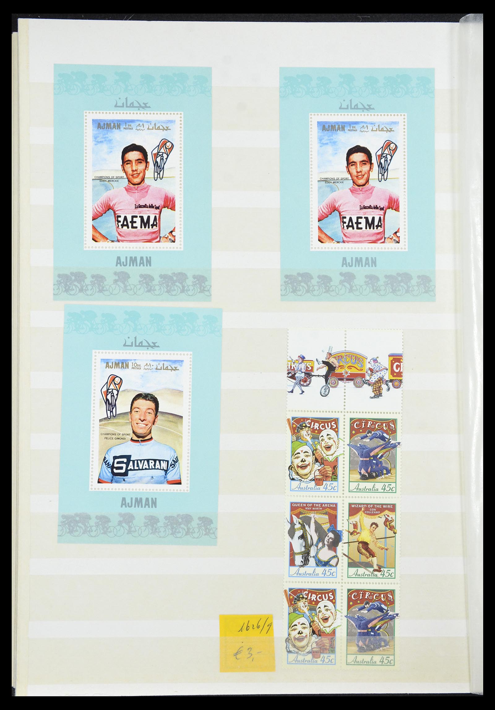 34705 124 - Postzegelverzameling 34705 Motief Fietsen 1897-2019!!
