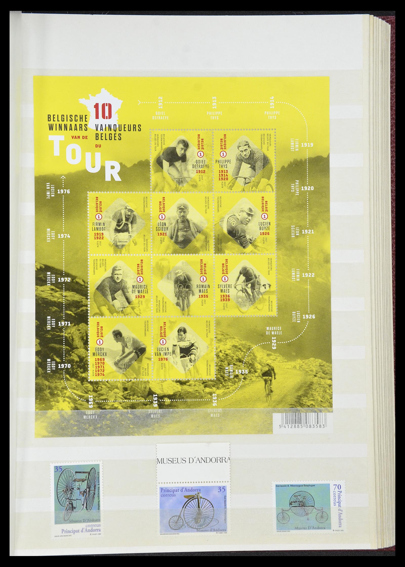 34705 136 - Postzegelverzameling 34705 Motief Fietsen 1897-2019!!