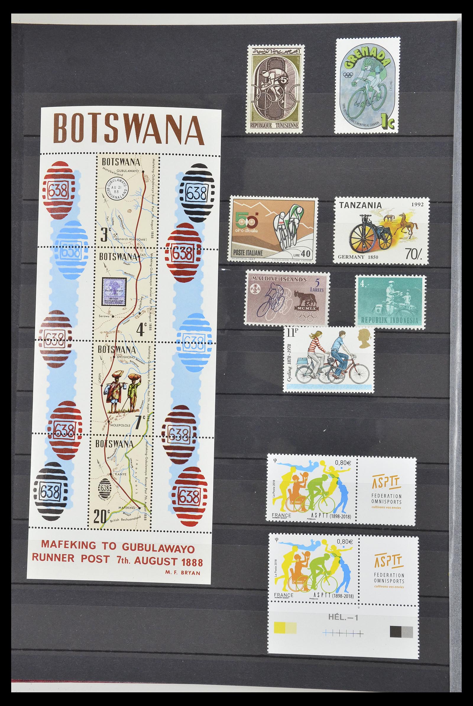 34705 925 - Postzegelverzameling 34705 Motief Fietsen 1897-2019!!
