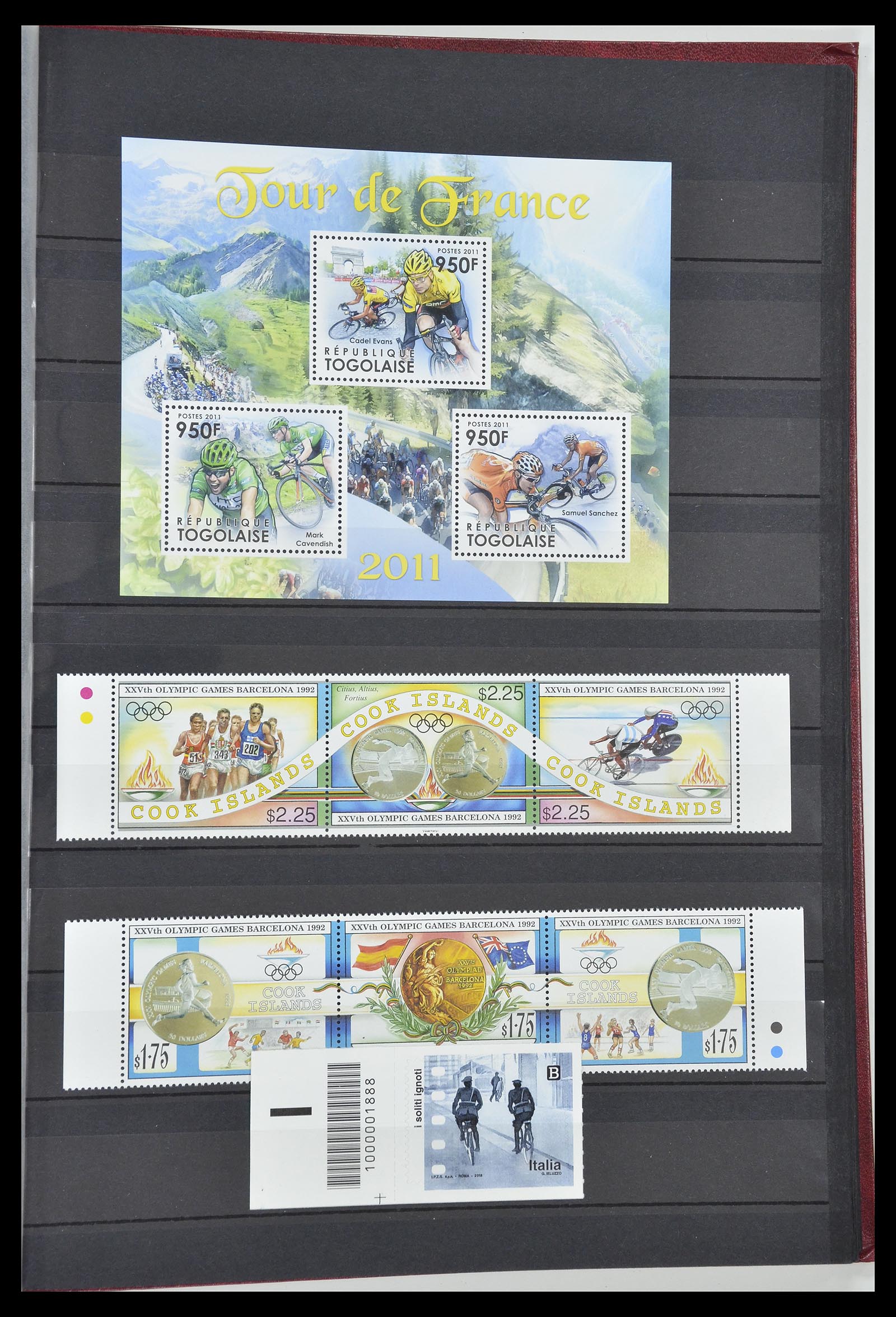 34705 947 - Postzegelverzameling 34705 Motief Fietsen 1897-2019!!