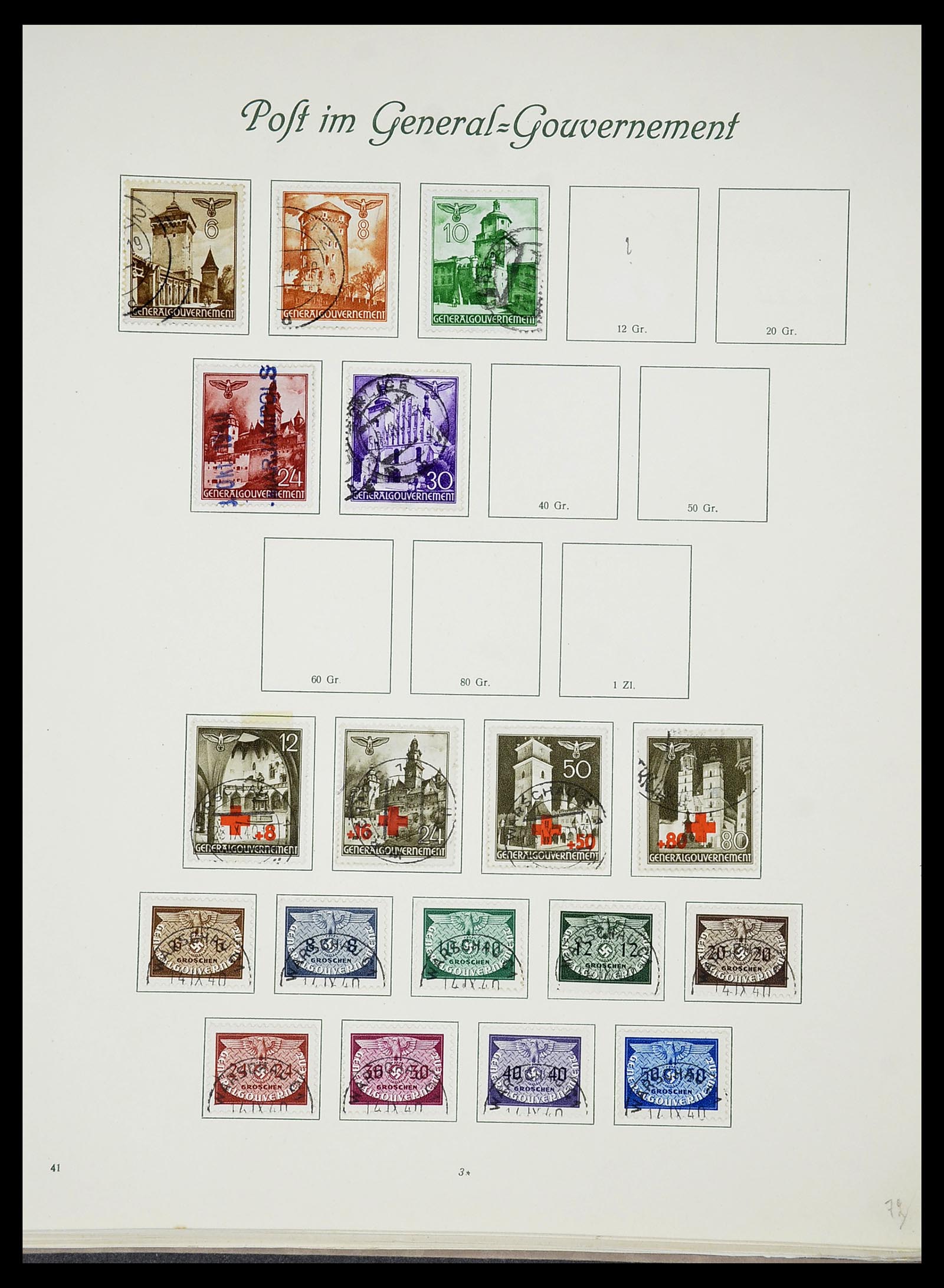 34719 044 - Postzegelverzameling 34719 Duitse bezettingen en gebieden 1914-1945.