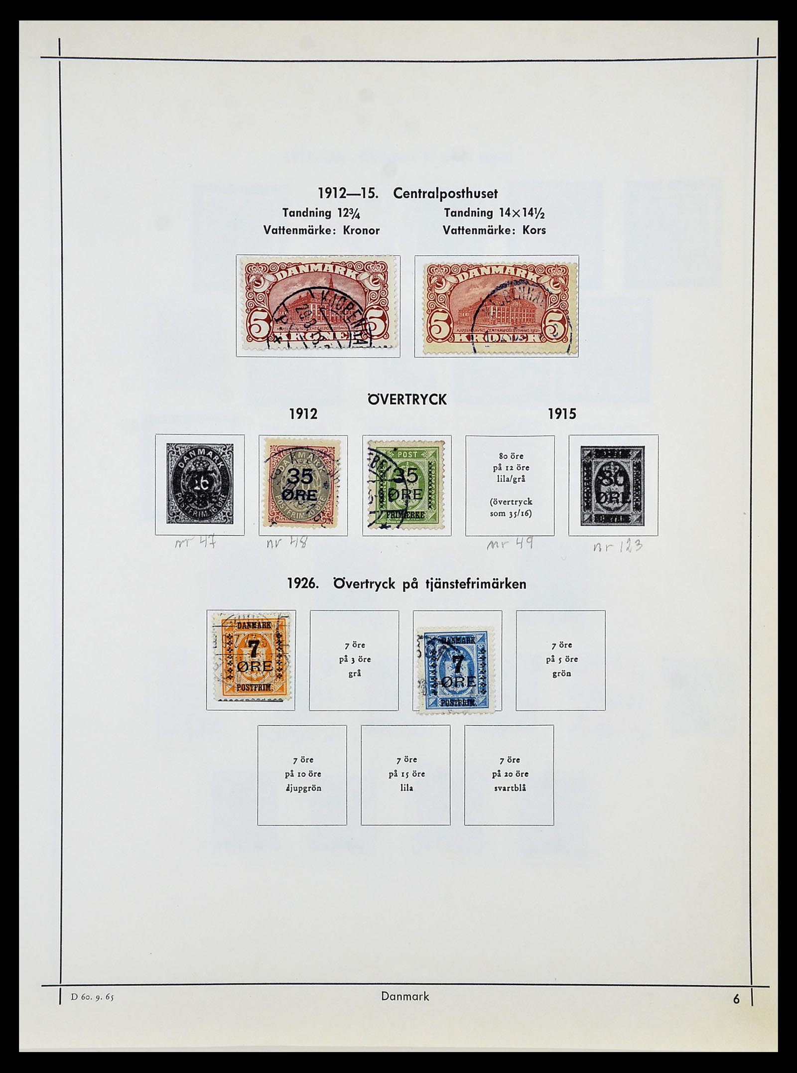 34725 007 - Postzegelverzameling 34725 Denemarken 1851-1940.