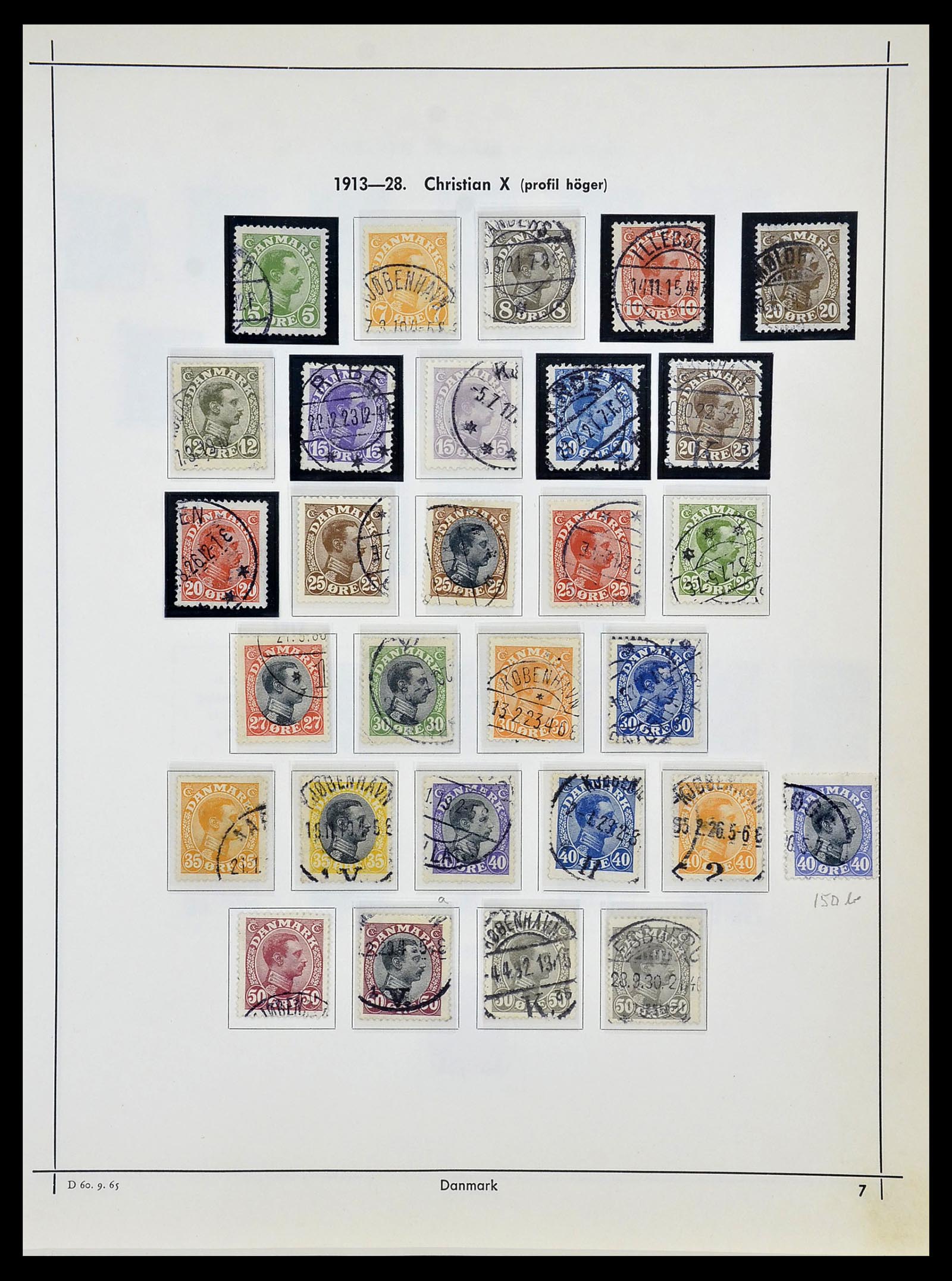 34725 008 - Postzegelverzameling 34725 Denemarken 1851-1940.