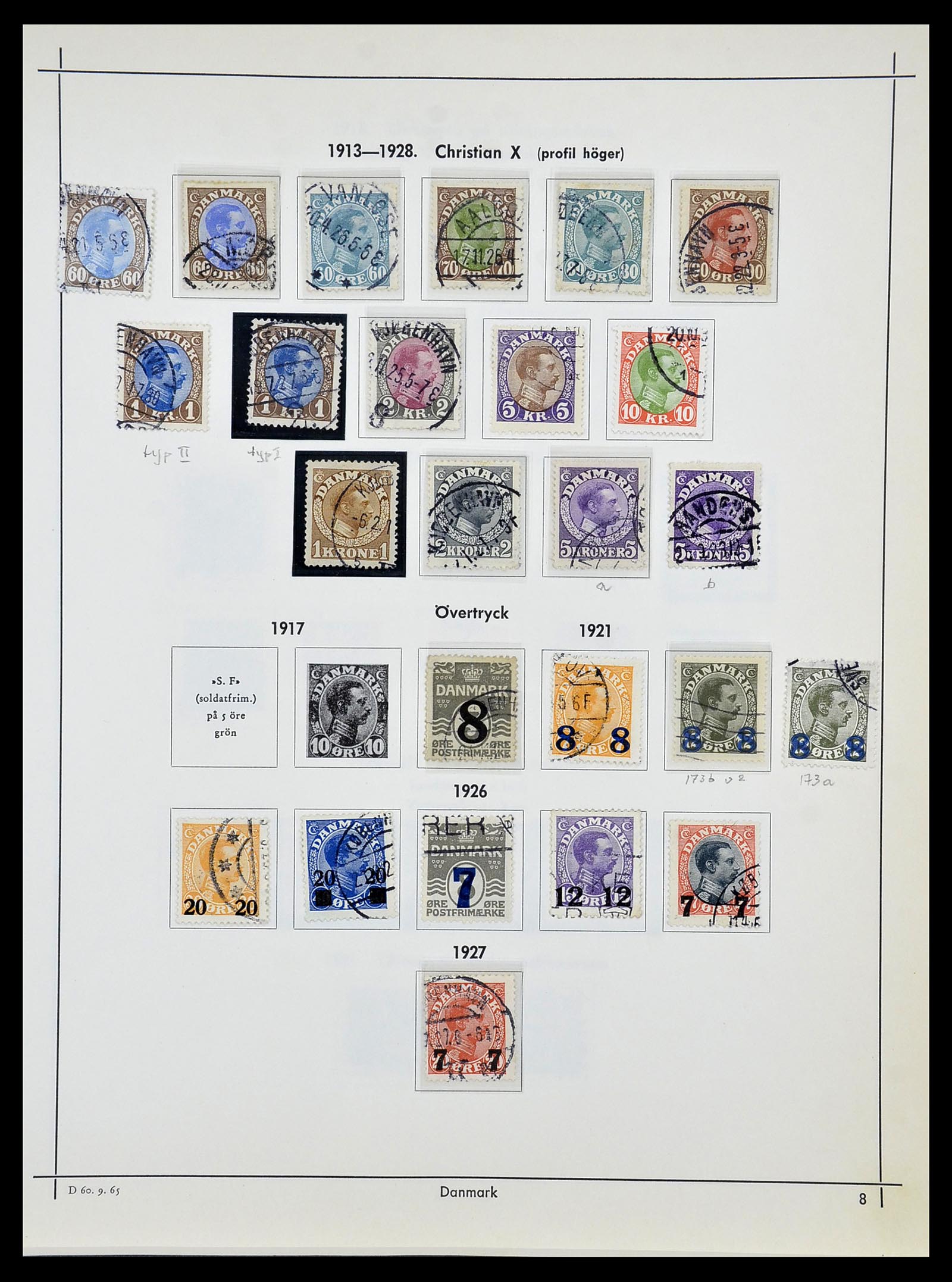 34725 009 - Postzegelverzameling 34725 Denemarken 1851-1940.