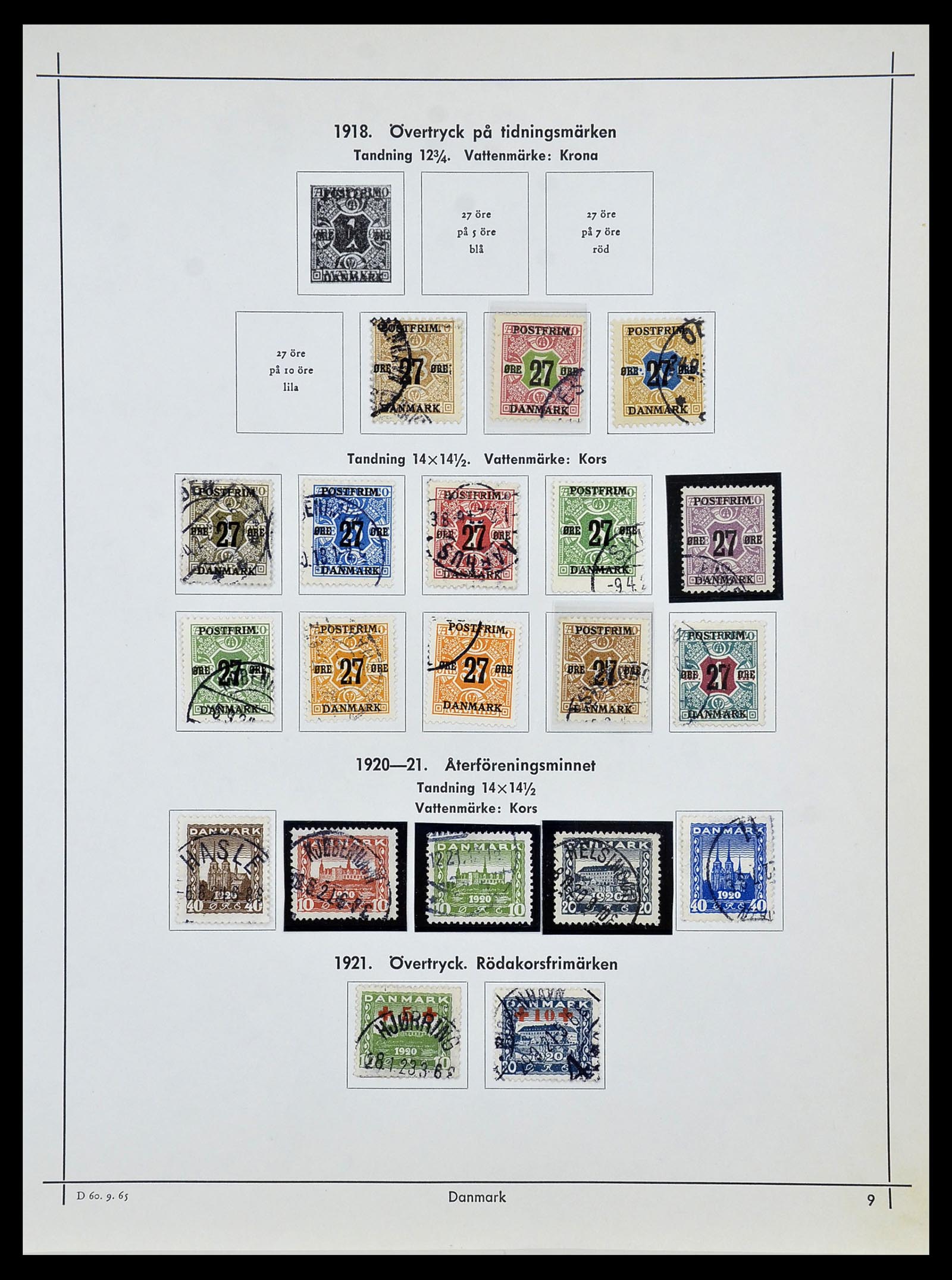 34725 010 - Postzegelverzameling 34725 Denemarken 1851-1940.