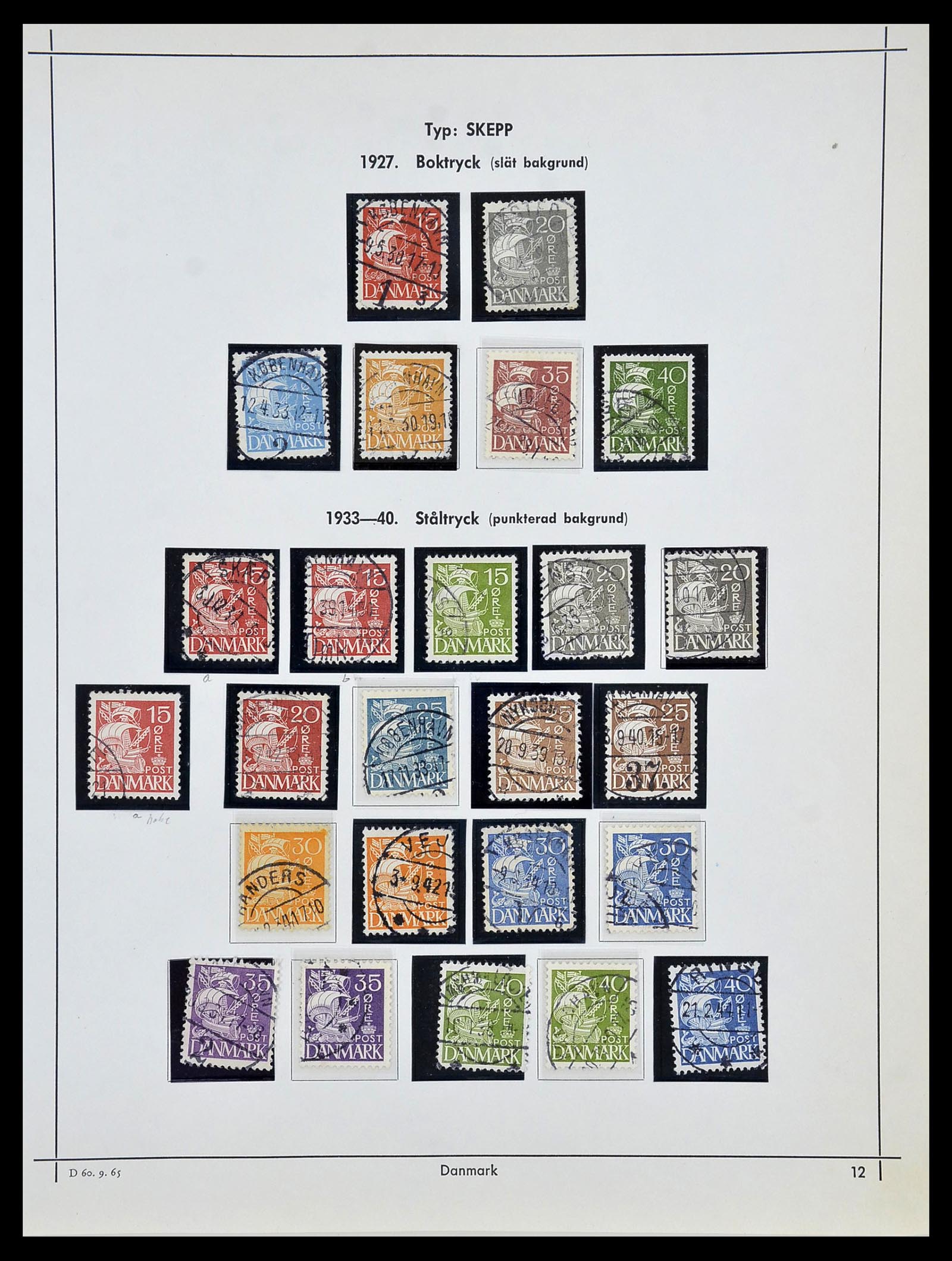 34725 016 - Postzegelverzameling 34725 Denemarken 1851-1940.