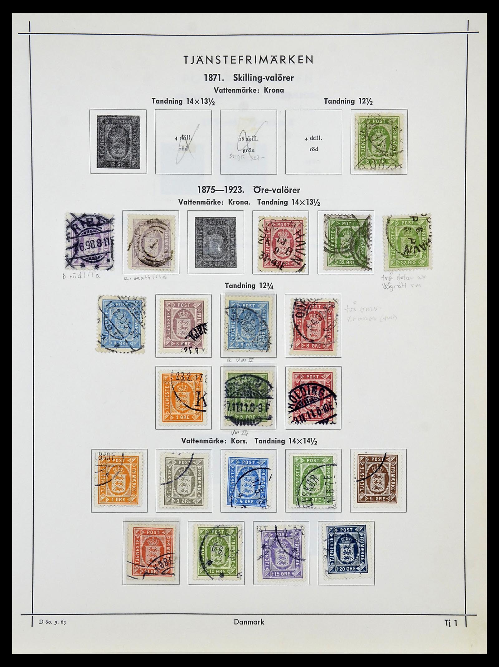 34725 018 - Postzegelverzameling 34725 Denemarken 1851-1940.